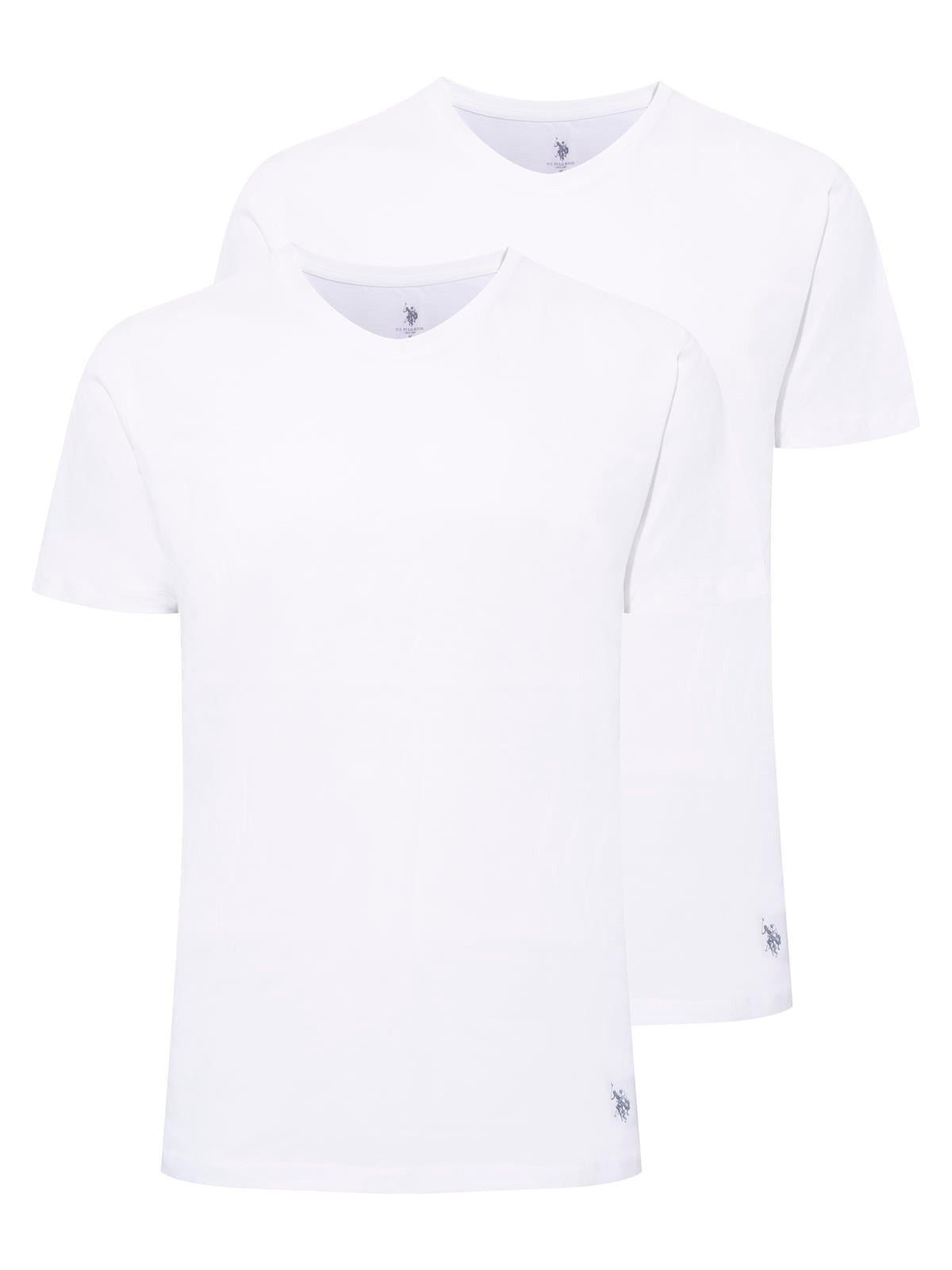 U.S. Polo Assn. Erkek Beyaz 2 li Yuvarlak Yaka T-shırt  - US.01.90002 120