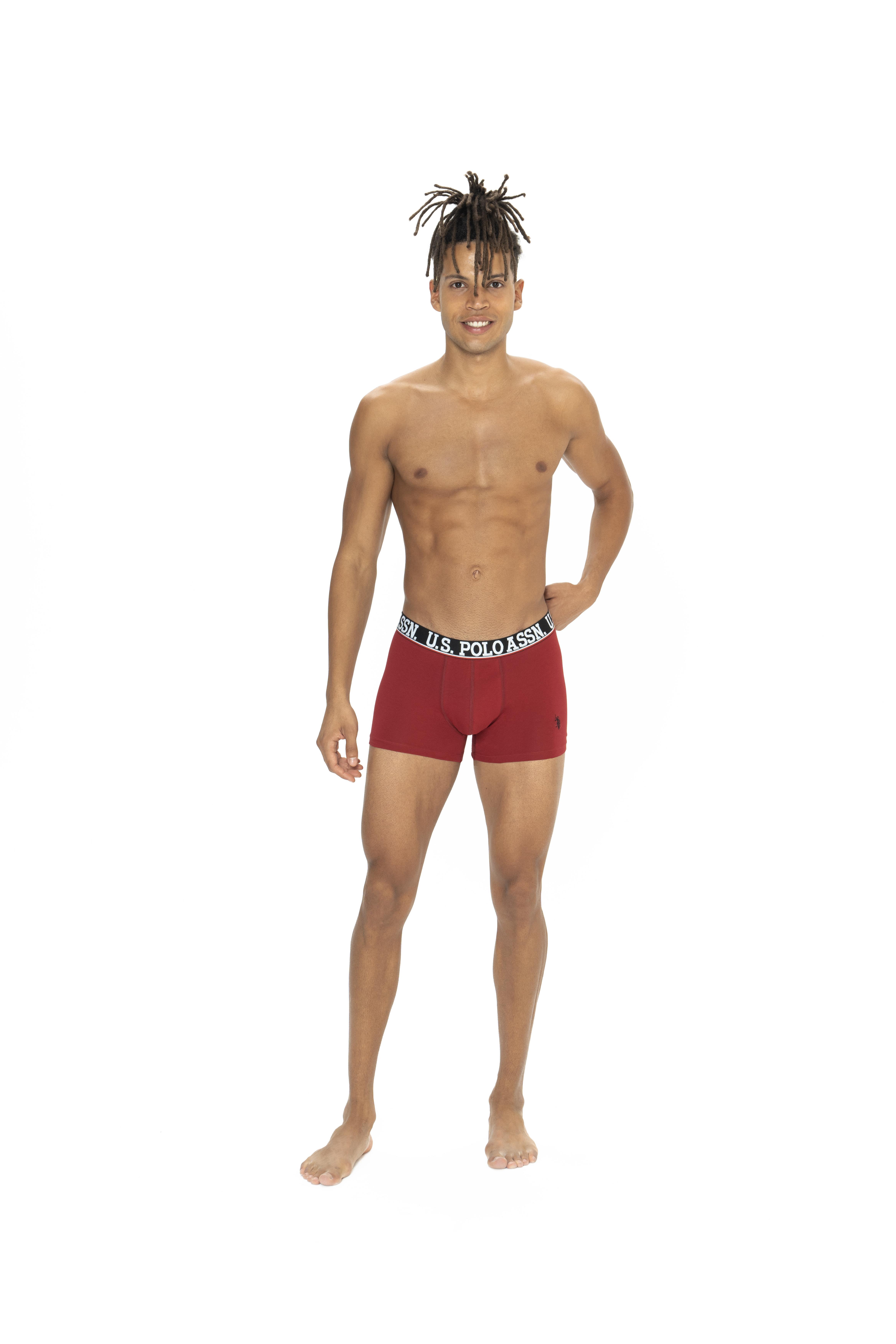 U.S. Polo Assn. Erkek Bordo - Siyah - Antrasit Melanj 3 lü Boxer  - US.01.80533 406