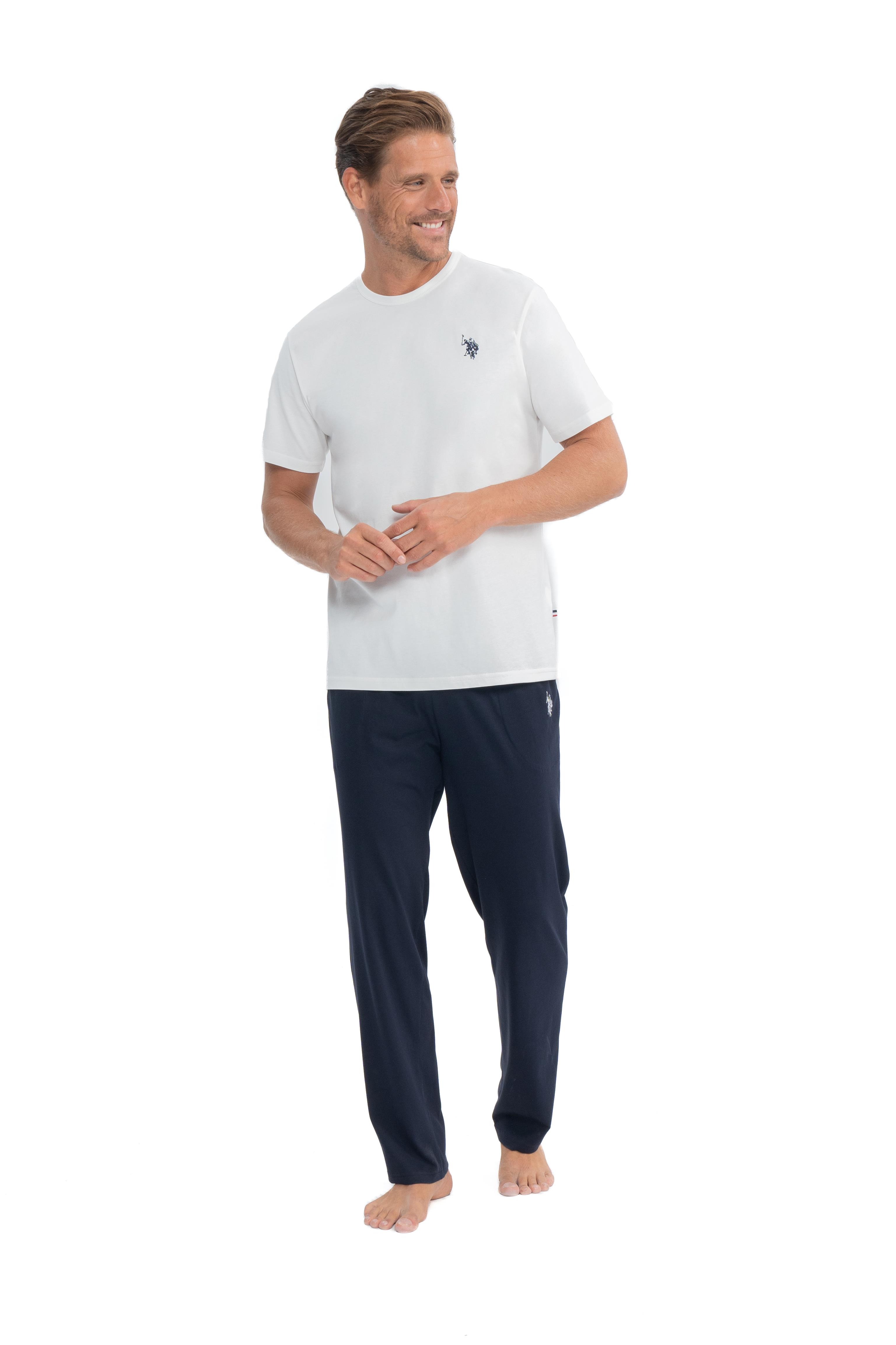 U.S. Polo Assn. -  Erkek Ekru Yuvarlak Yaka Pijama Takımı  - US.01.18860 102