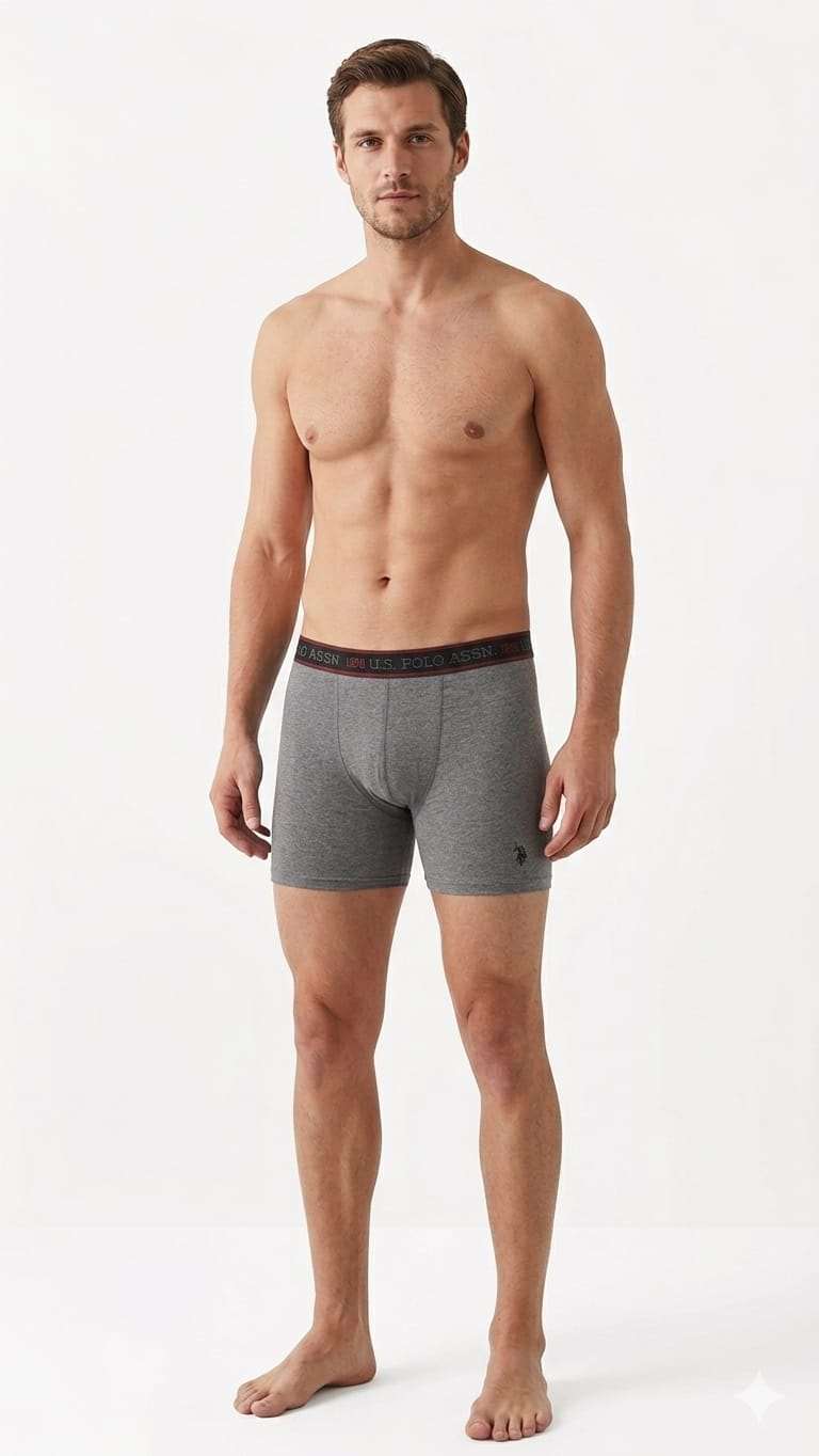 U.S. Polo Assn. Erkek Siyah - Antrasit Melanj - Lacivert 3 lü Boxer  - US.01.80654.INT 508