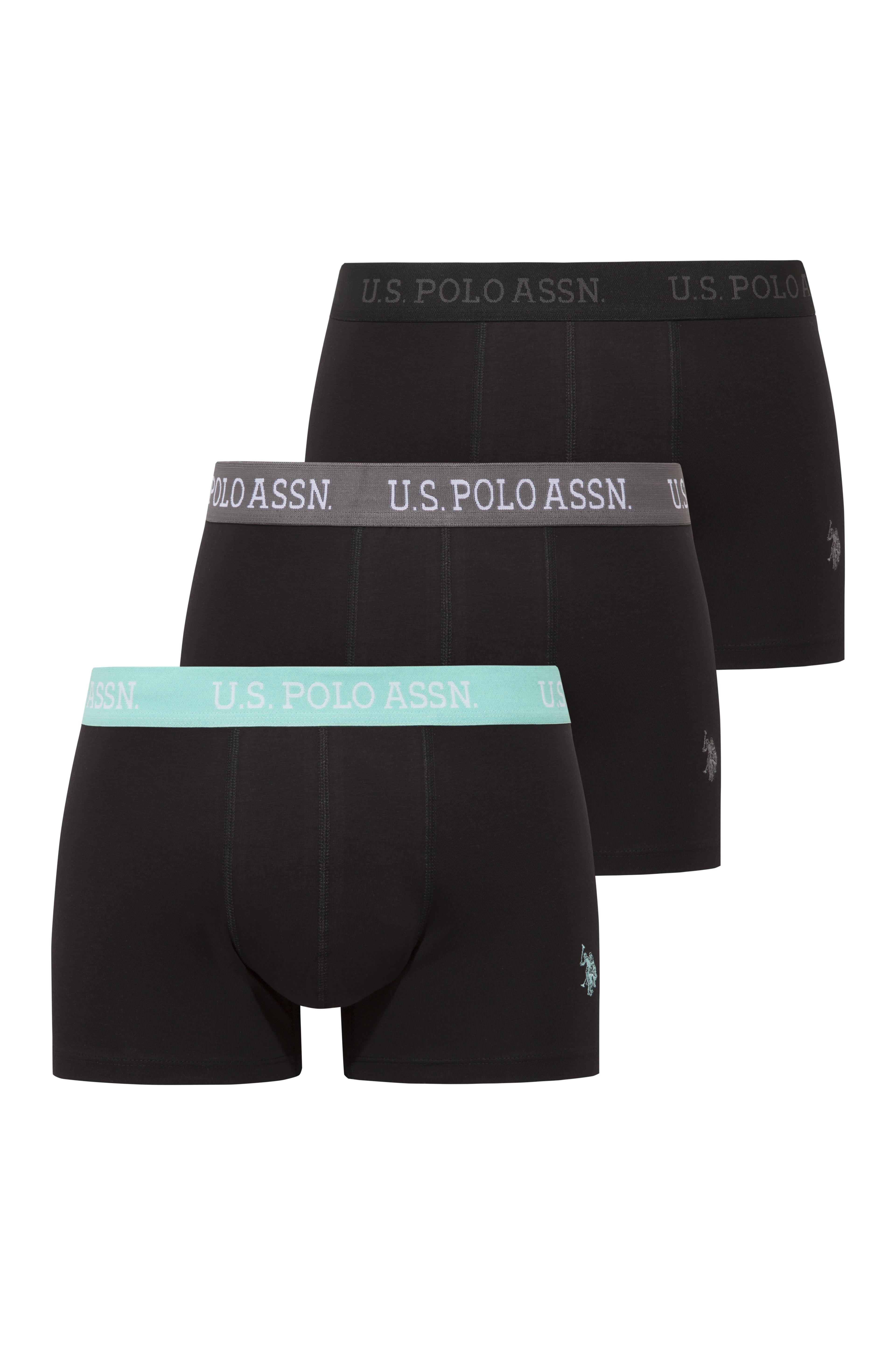 U.S. Polo Assn. Erkek Siyah - Siyah - Siyah 3 lü Boxer  - US.01.80650.INT 140