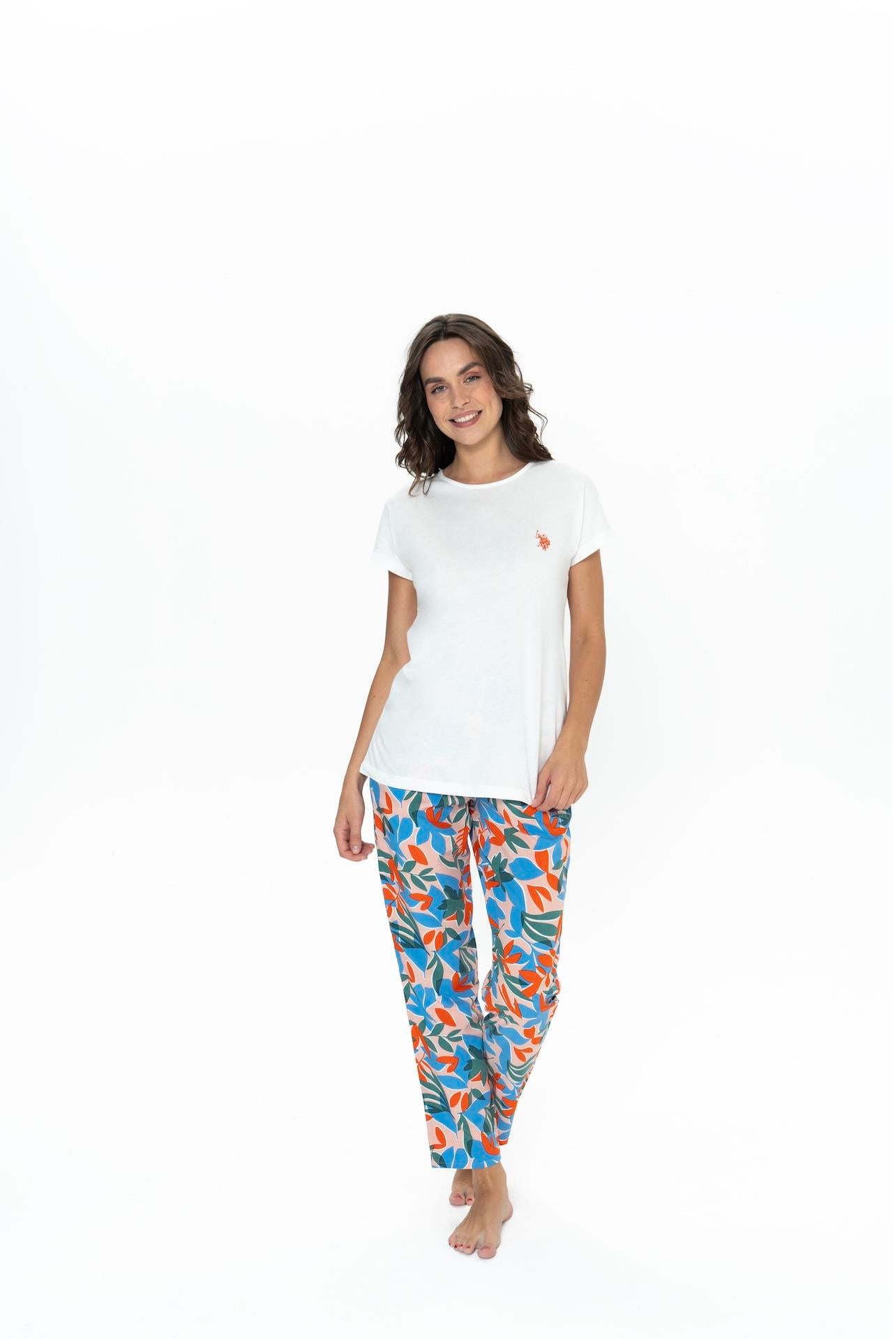 U.S. Polo Assn. Kadın Ekru Pijama Takım  - US.01.20097.25Y 102