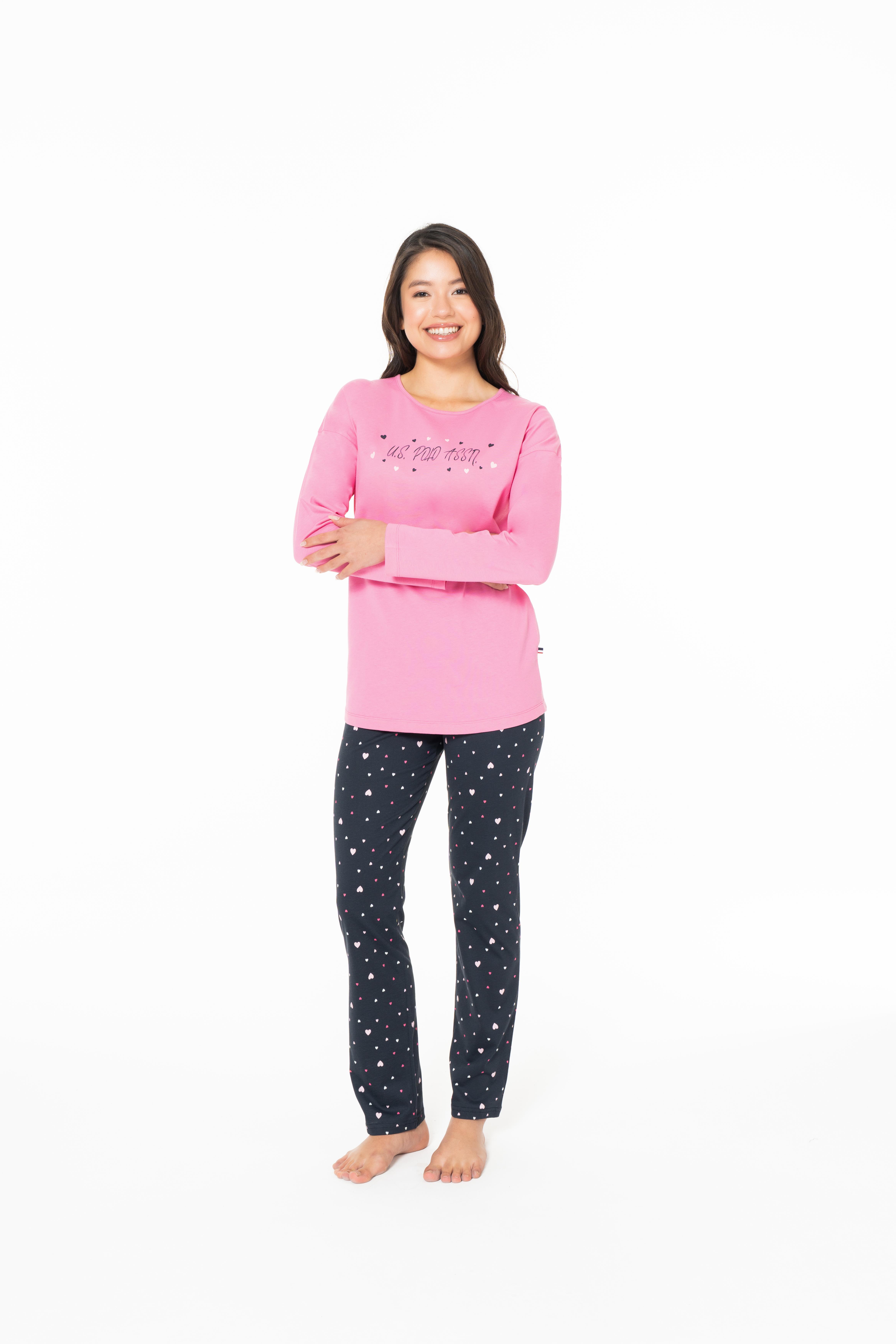 U.S. Polo Assn. Kadın Fuşya Pijama Takım  - US.01.20140.26K 162