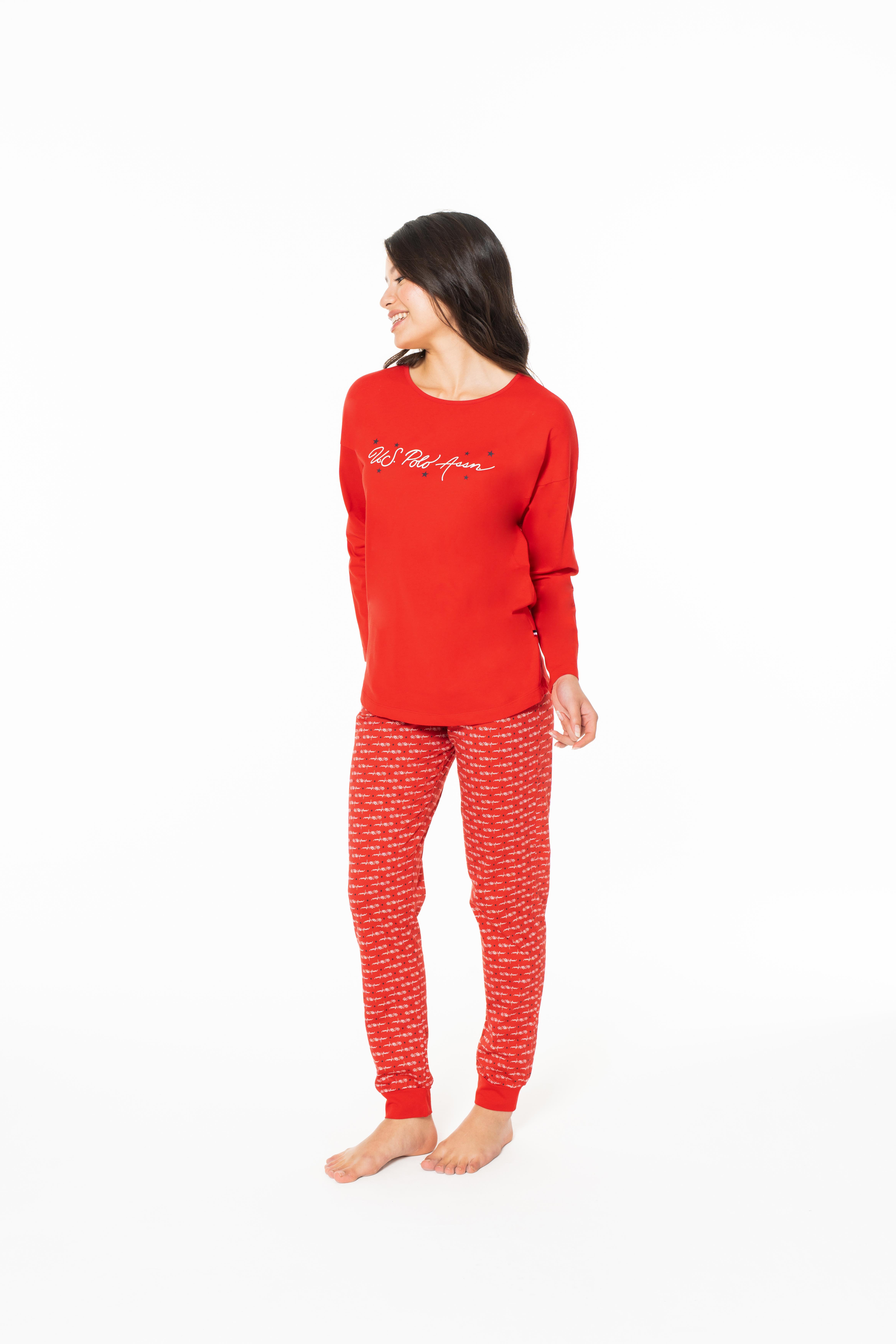 U.S. Polo Assn. Kadın Kırmızı Pijama Takım  - US.01.20147.26K 160