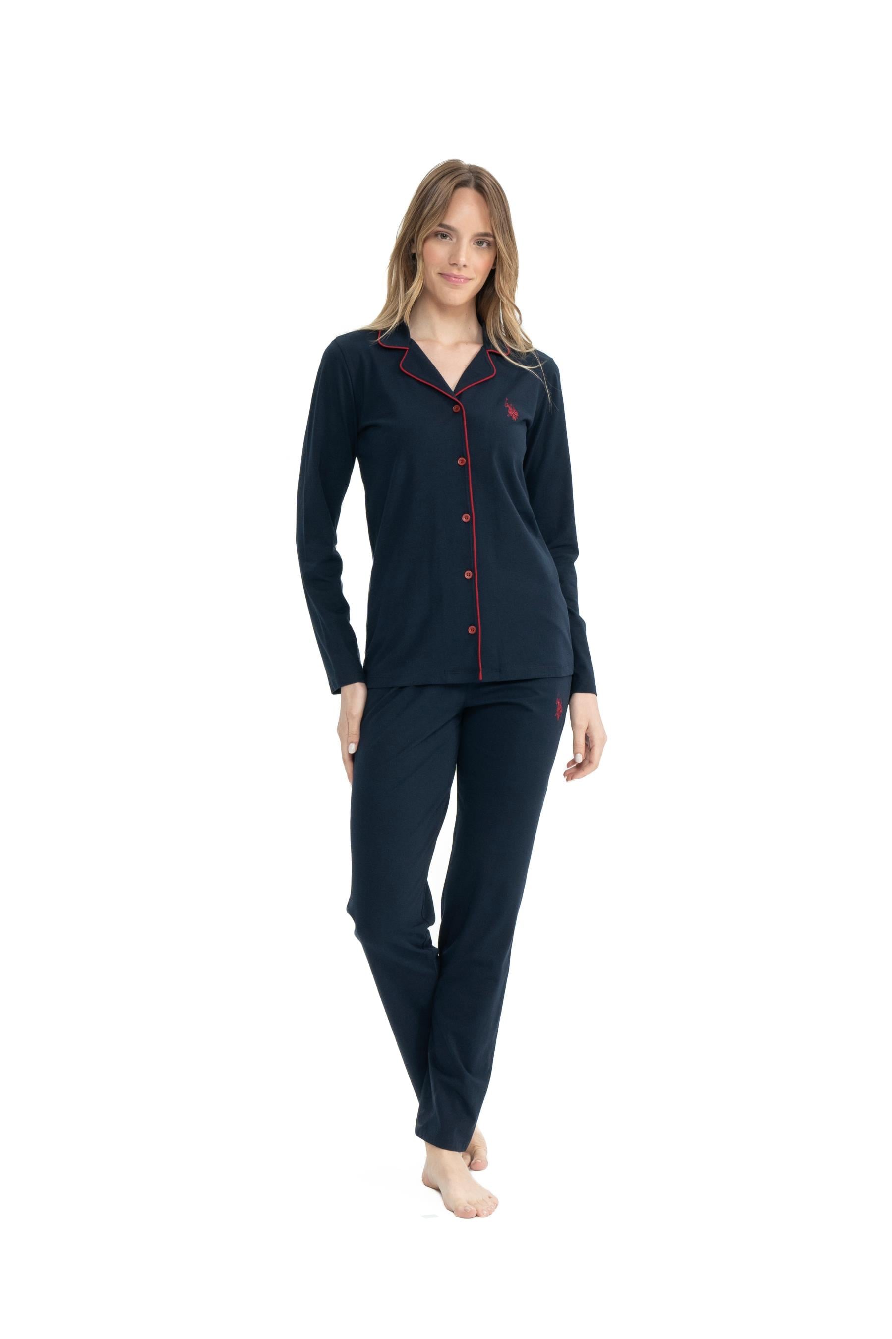U.S. Polo Assn. -  Kadın Lacivert Boydan Patlı Pijama Takımı  - US.01.11000 240