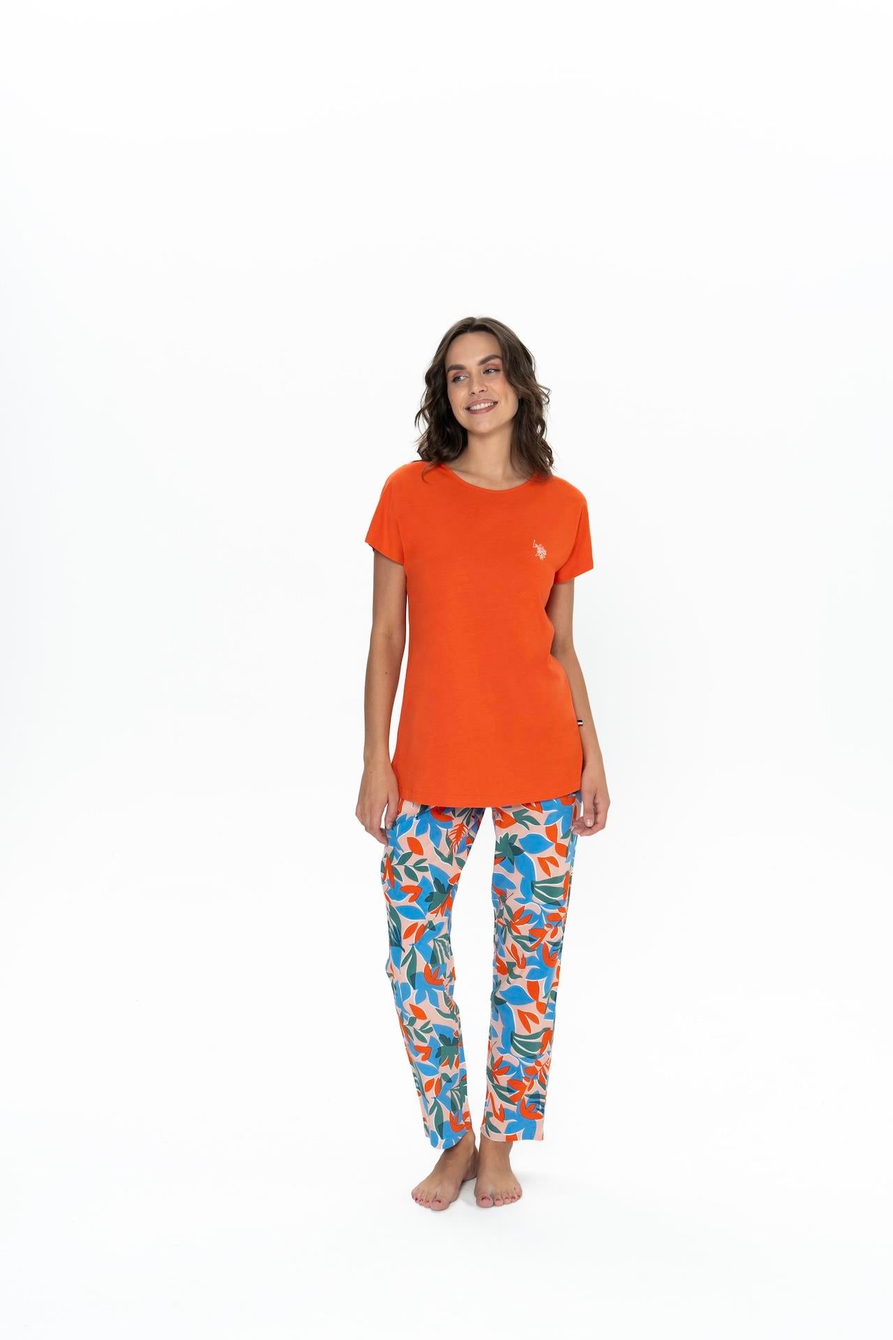 U.S. Polo Assn. Kadın Turuncu Pijama Takım  - US.01.20097.25Y 280