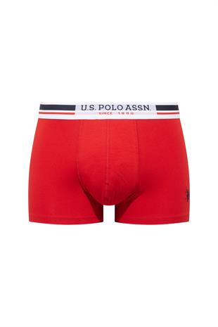 U.S. Polo Assn. 80651 200 Lacivert - Kırmızı - Gri Melanj 3 lü Boxer  - US.01.80651.INT 200 427