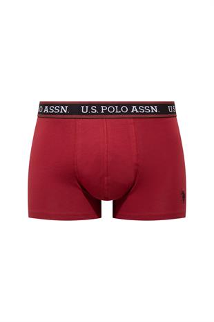 U.S. Polo Assn. 80651 Bordo - Antrasit Melanj - Siyah  3 lü Boxer  - US.01.80651.INT 528