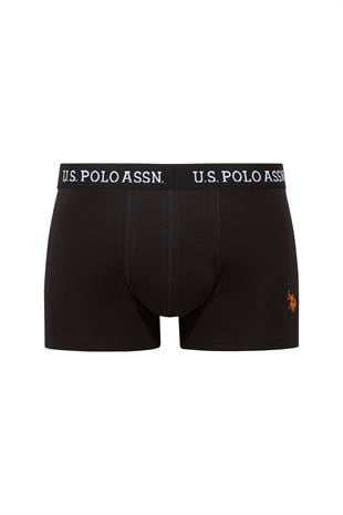 U.S. Polo Assn. 80651 Lacivert - Siyah - Turuncu 3 lü Boxer  - US.01.80651.INT 605