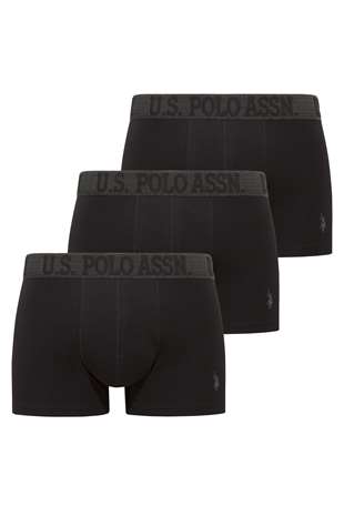 U.S. Polo Assn. Erkek 300  Siyah 3 lü Boxer  - US.01.80653.INT 140