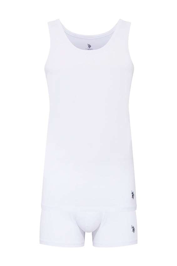 U.S. Polo Assn. Erkek Beyaz Atlet Şort Set - US.E1.80088 120