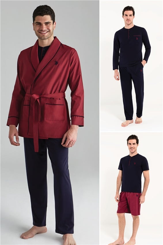 U.S. Polo Assn. Erkek Bordo Set Takım - US.01.12000 165