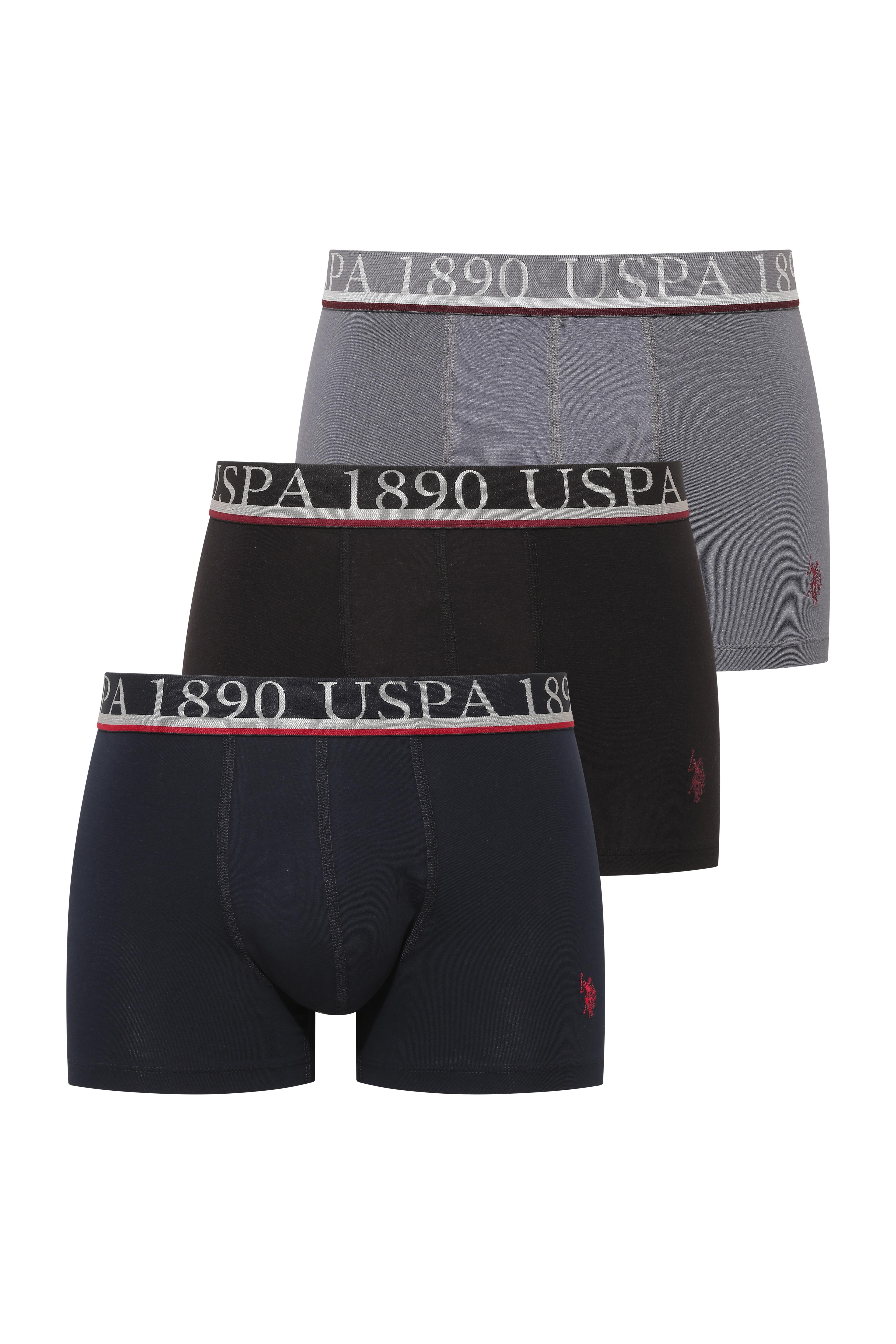  Erkek Antrasit - Siyah - Lacivert 3 lü Boxer  - US.01.80547 488