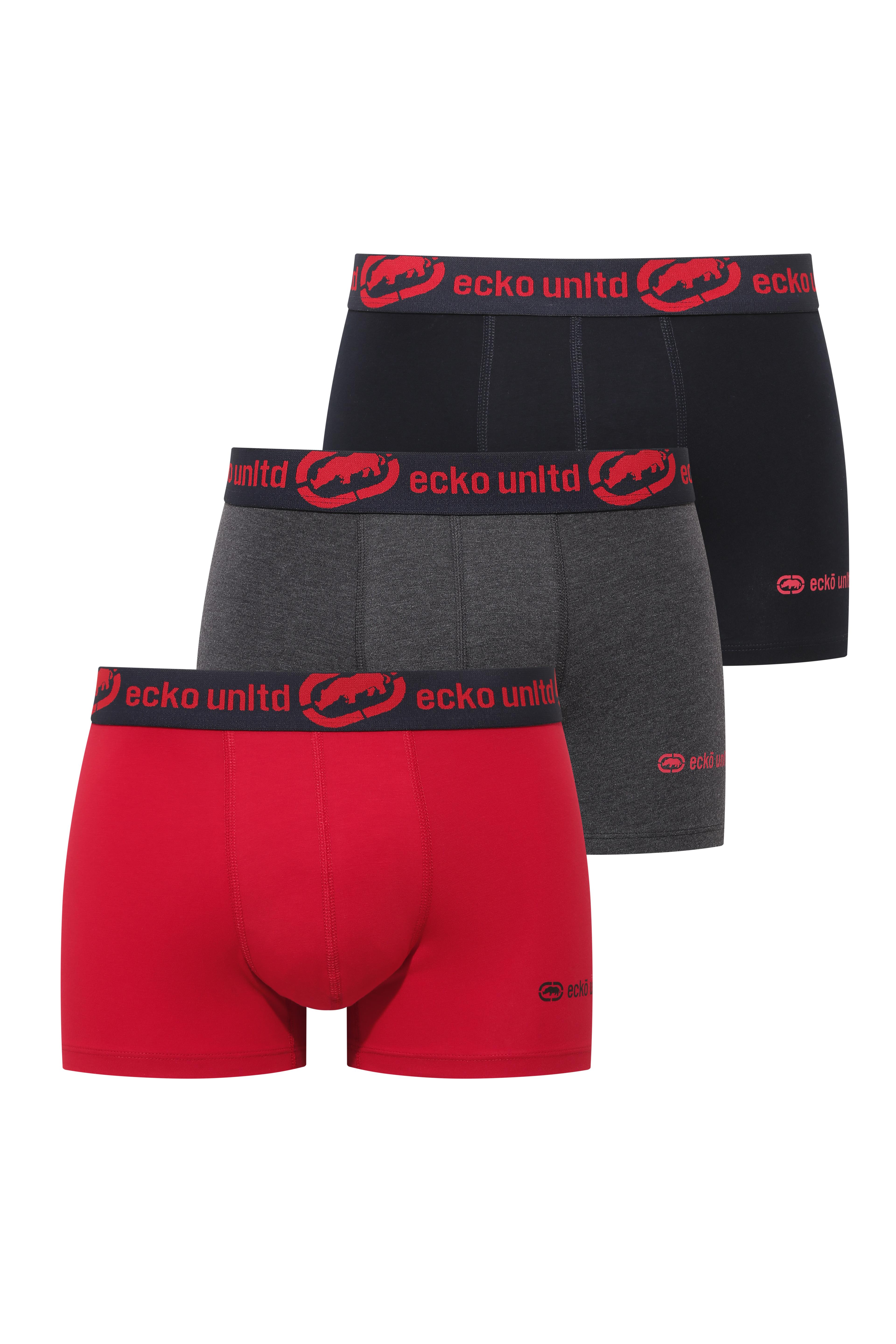 Ecko Kırmızı - Lacivert - Lacivert Melanj 3'lü Boxer - ECKO.01.40008 593