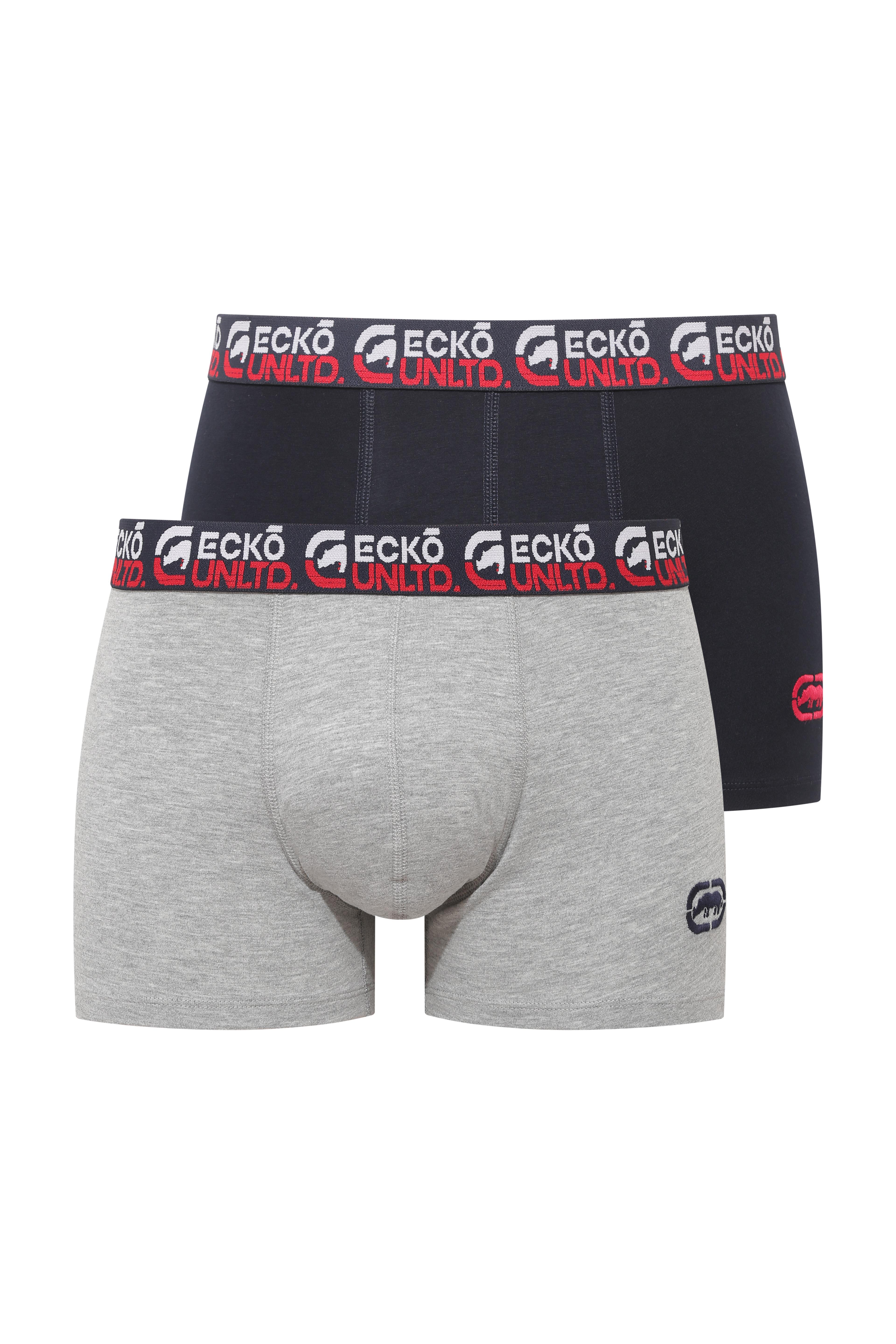 Ecko Lacivert - Gri Melanj 2'li Boxer - ECKO.01.40004 413