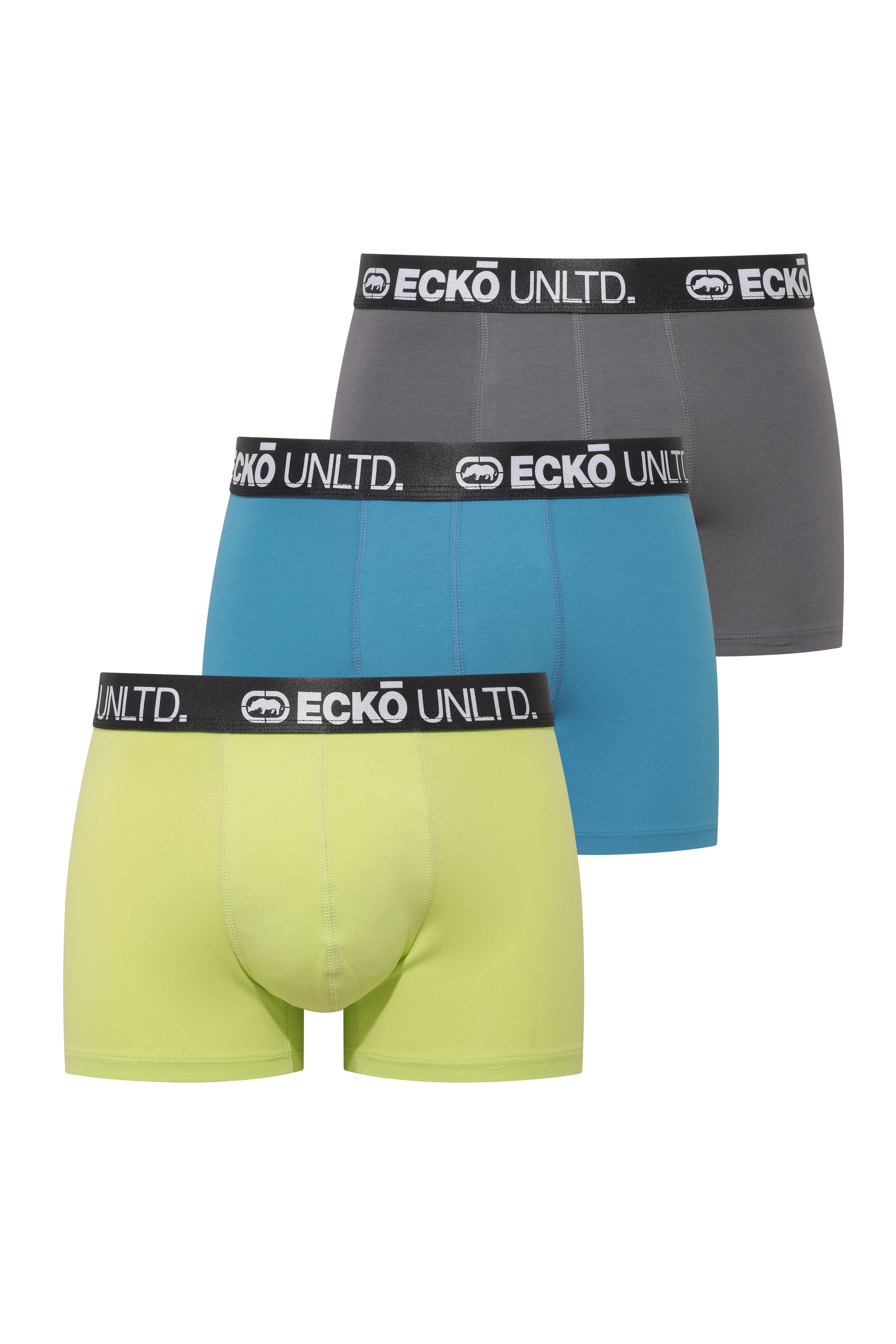 Ecko Neon Sarı - Antrasit - Mavi 3'lü Boxer - ECKO.01.40011 595