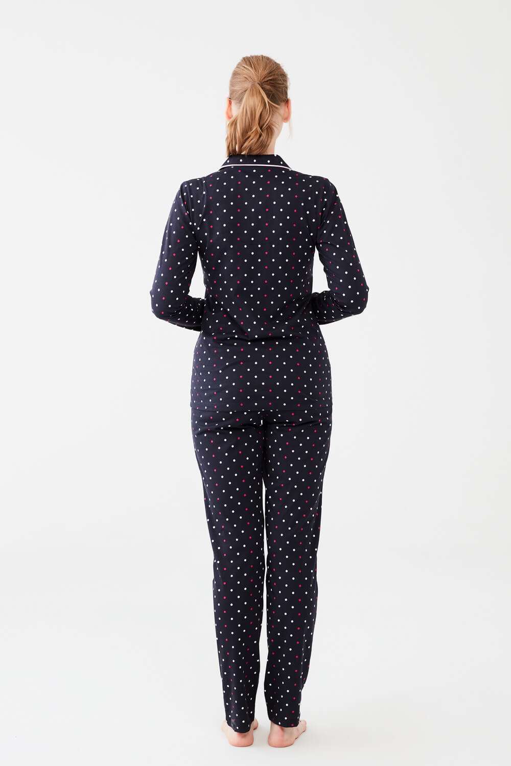 Mod Collection Kadın Lacivert Boydan Patlı Pijama Takımı |  Modcollection.com.tr