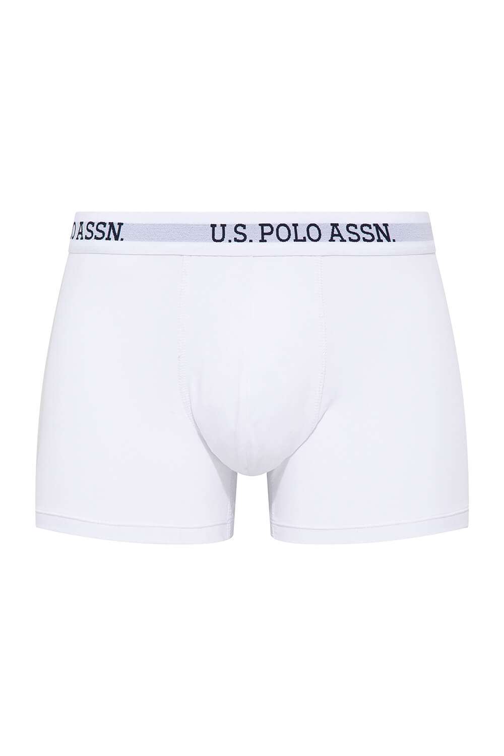 U.S. Polo Assn. Erkek Beyaz Tekli Boxer