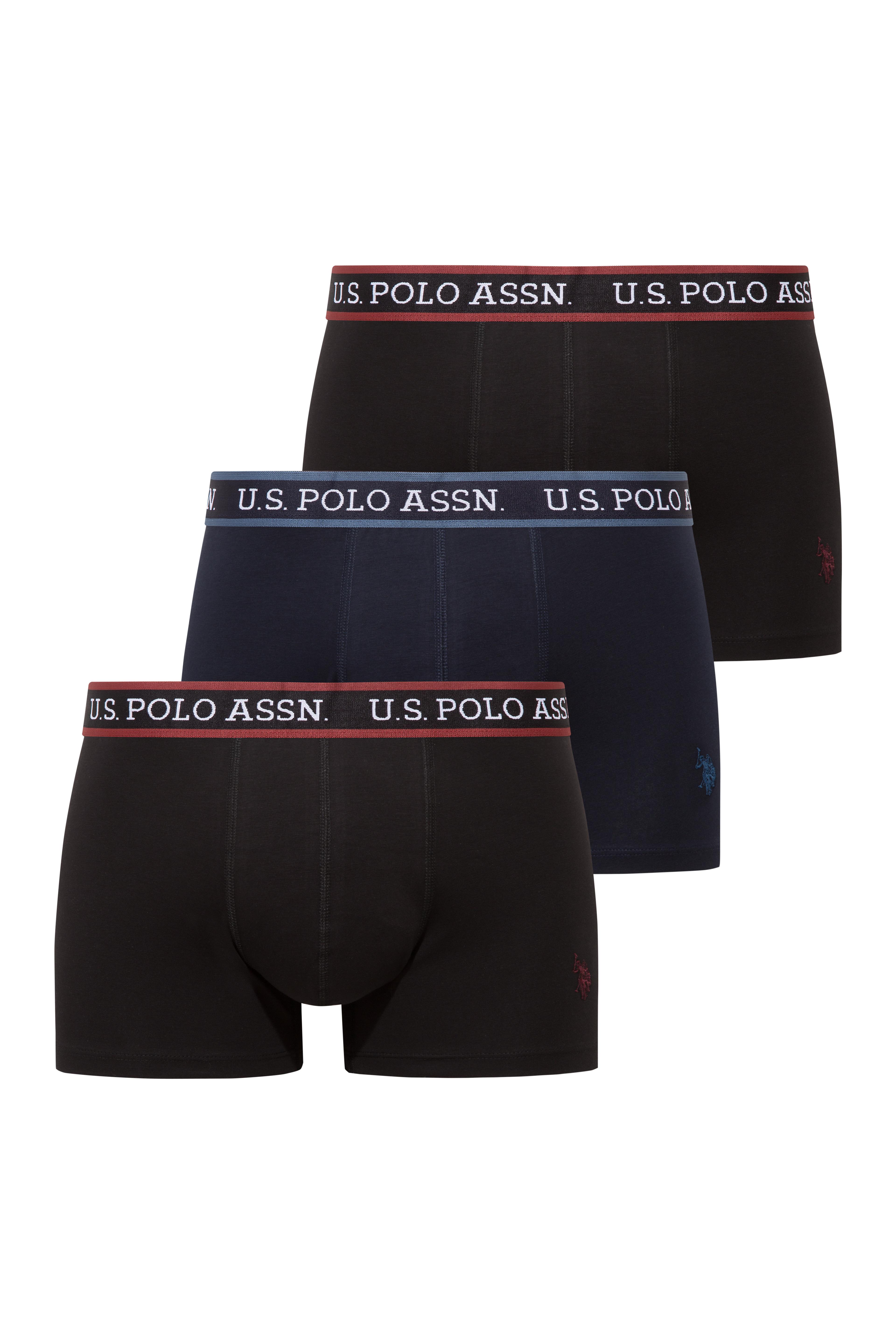 U.S. Polo Assn. 80651 201 Siyah - Siyah -Lacivert 3 lü Boxer  - US.01.80651.INT 201 515