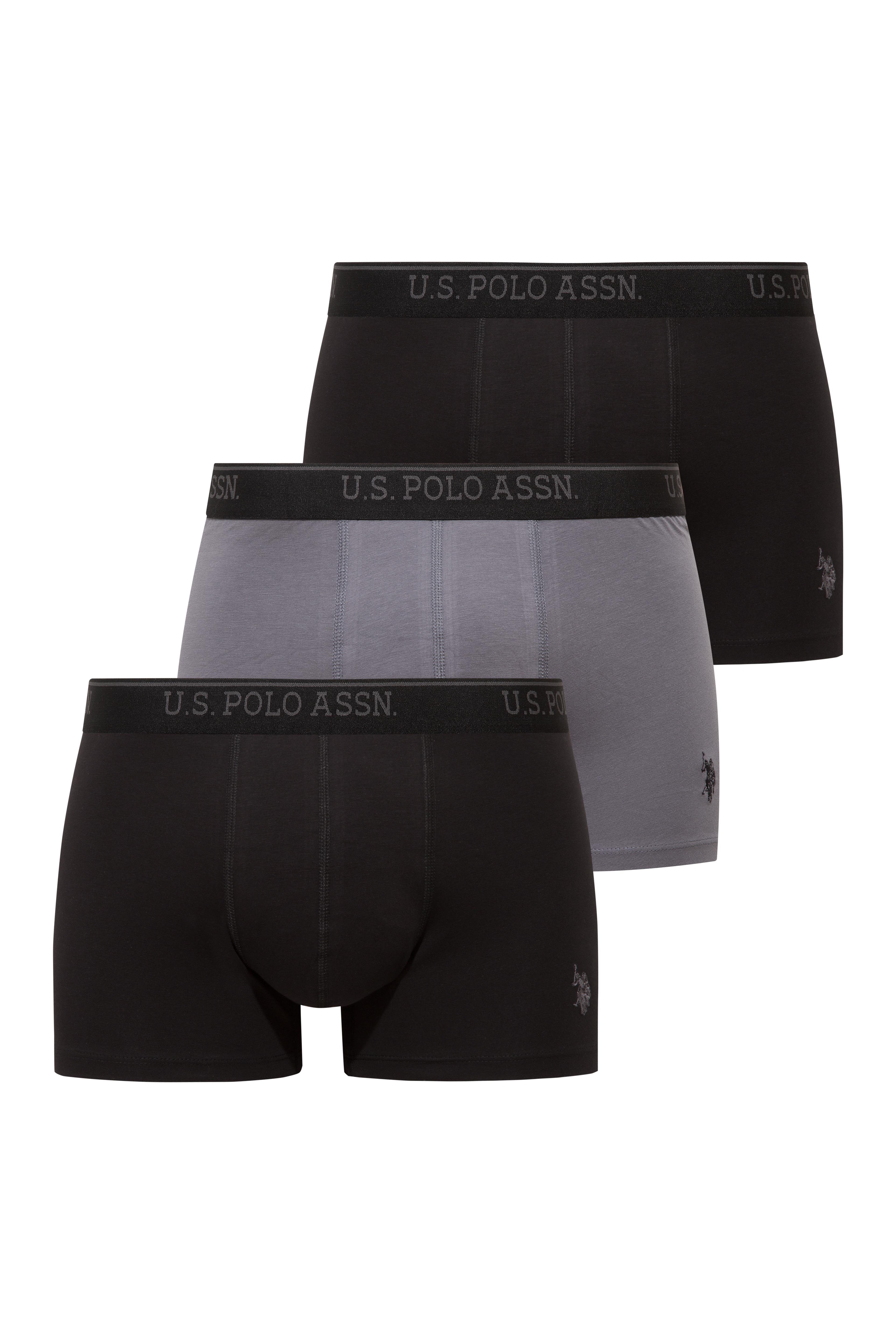 U.S. Polo Assn.  Erkek 201 Siyah-Antrasit Melanj - Siyah 3 lü Boxer  - US.01.80536.INT 207