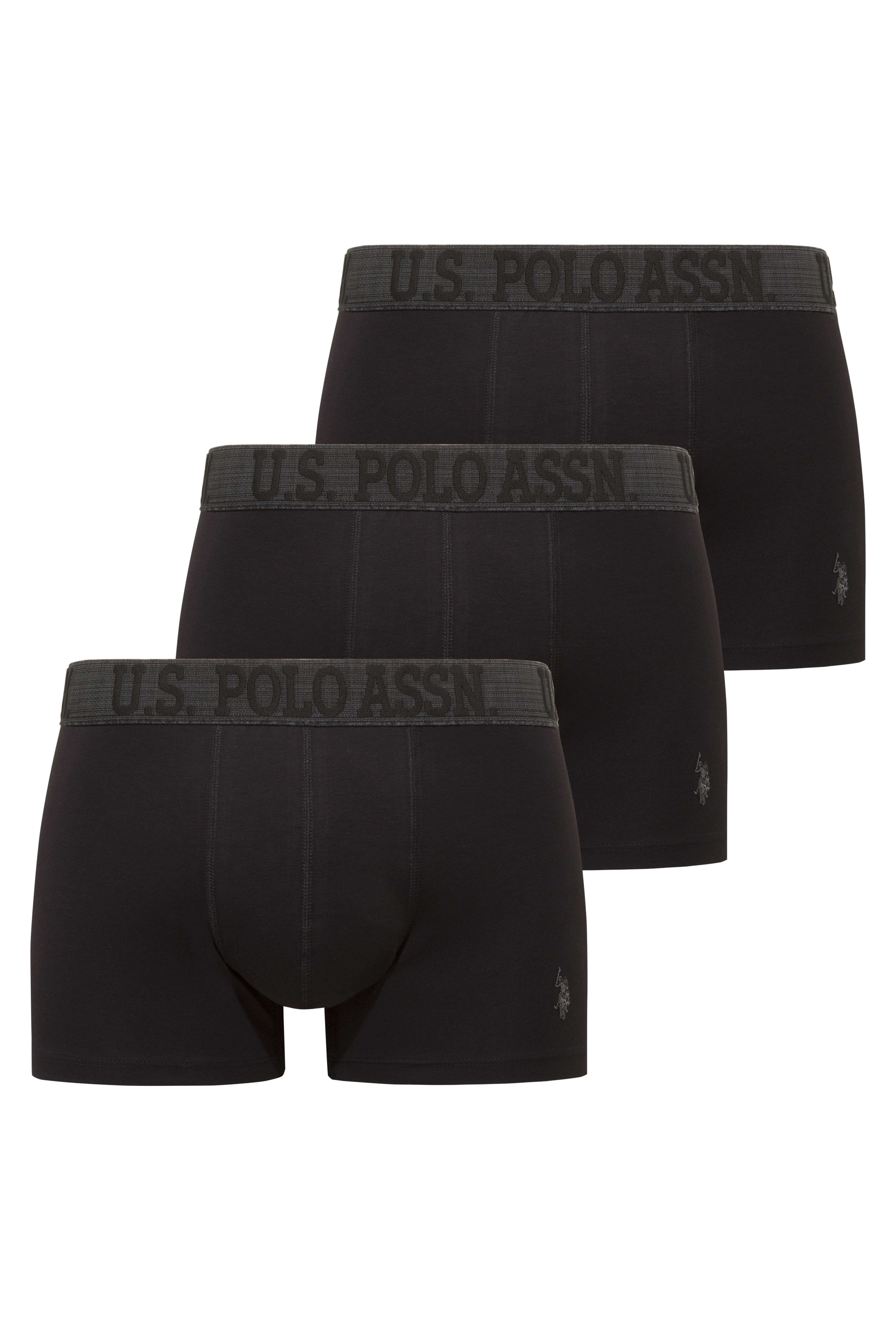 U.S. Polo Assn. Erkek 300  Siyah 3 lü Boxer  - US.01.80653.INT 140