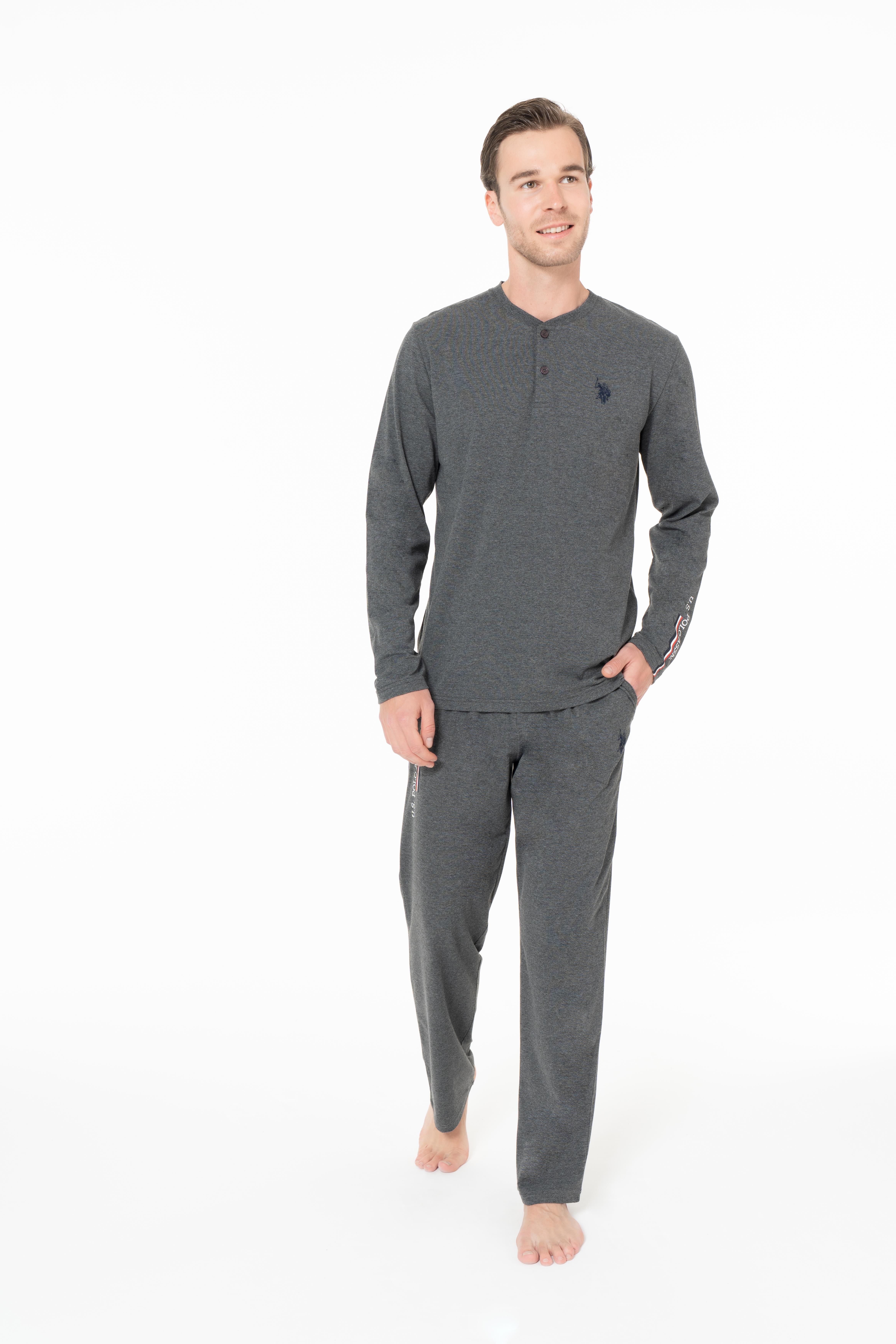 U.S. Polo Assn. Erkek Antrasit Melanj Pijama Takım  - US.01.18959.26K 101