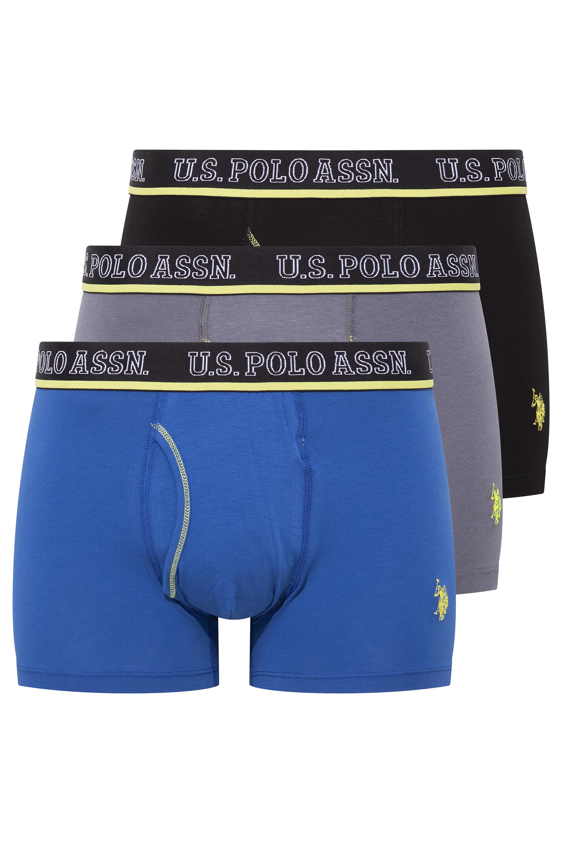 U.S. POLO ASSN. Erkek Antrasit-Saks-Siyah 3 lü Boxer  - US.01.80508 561
