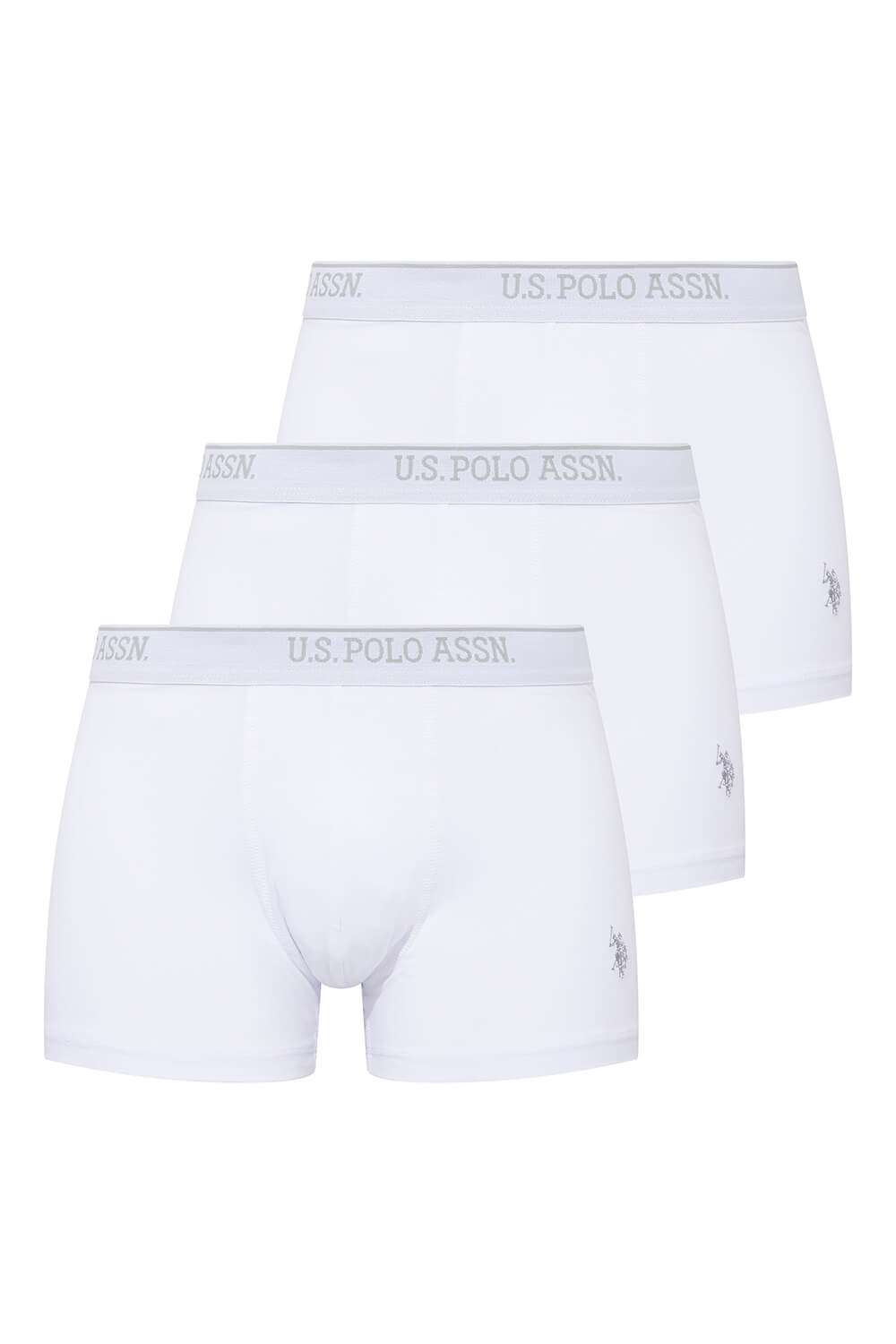 U.S. Polo Assn. Erkek Beyaz 3 Lü Boxer
