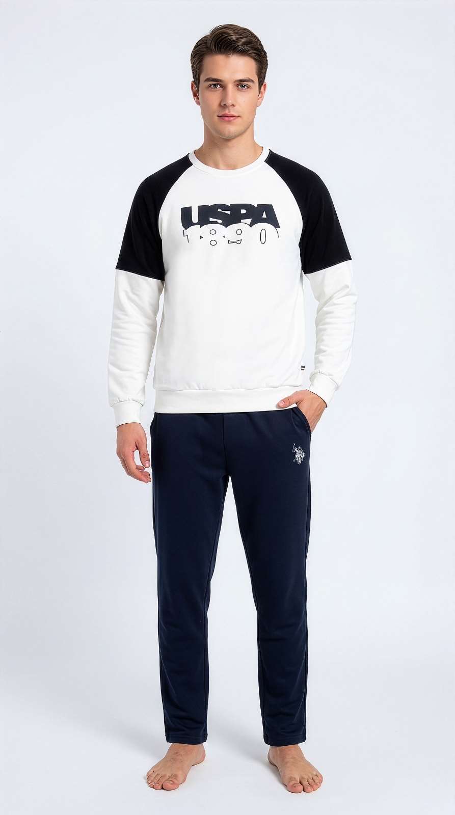 U.S. Polo Assn. Erkek Ekru Ev Giyim  - US.01.19068.26K 102
