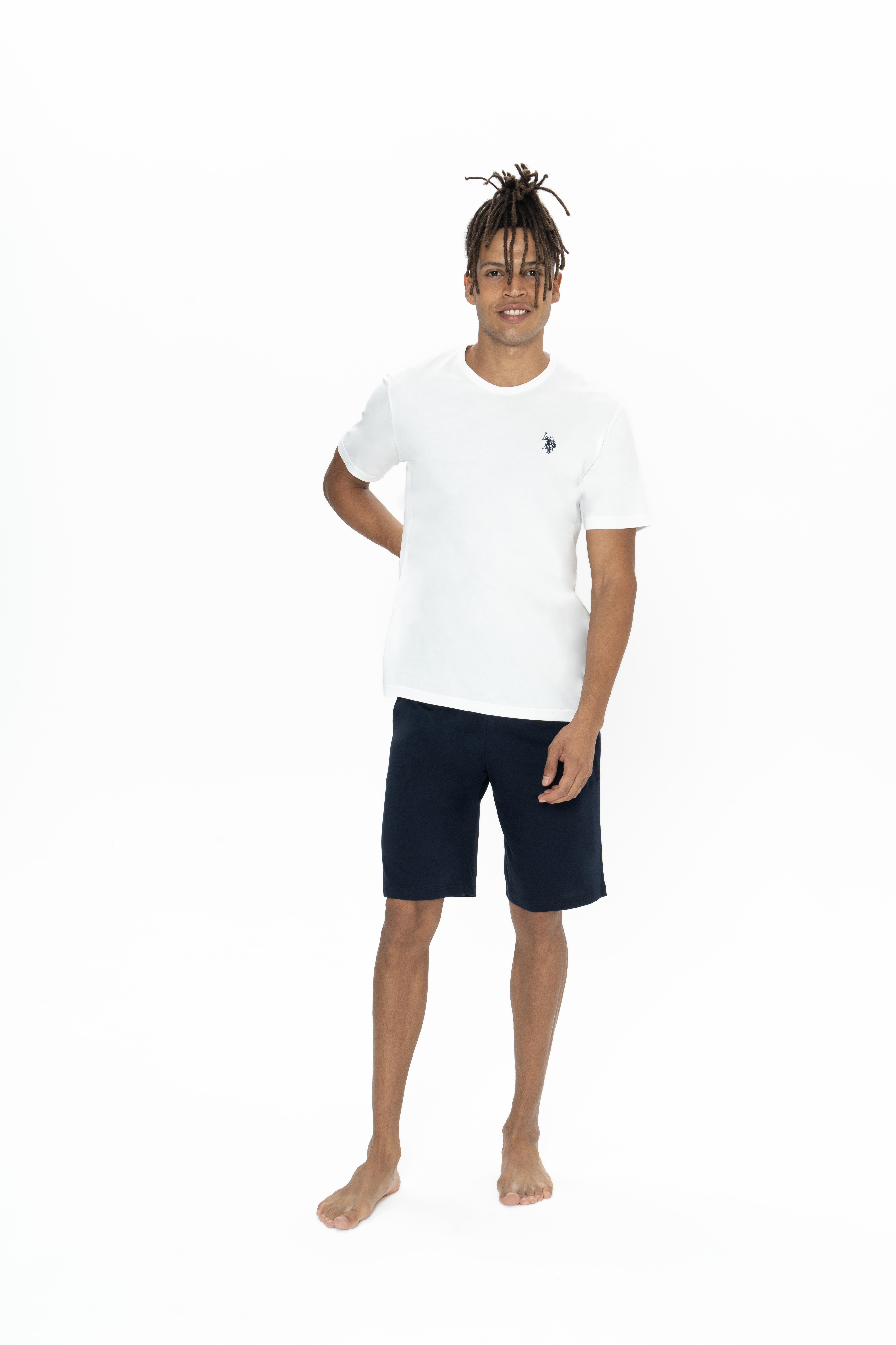 U.S. Polo Assn. Erkek Ekru Yuvarlak Yaka Şort Takım - US.01.18859.INT