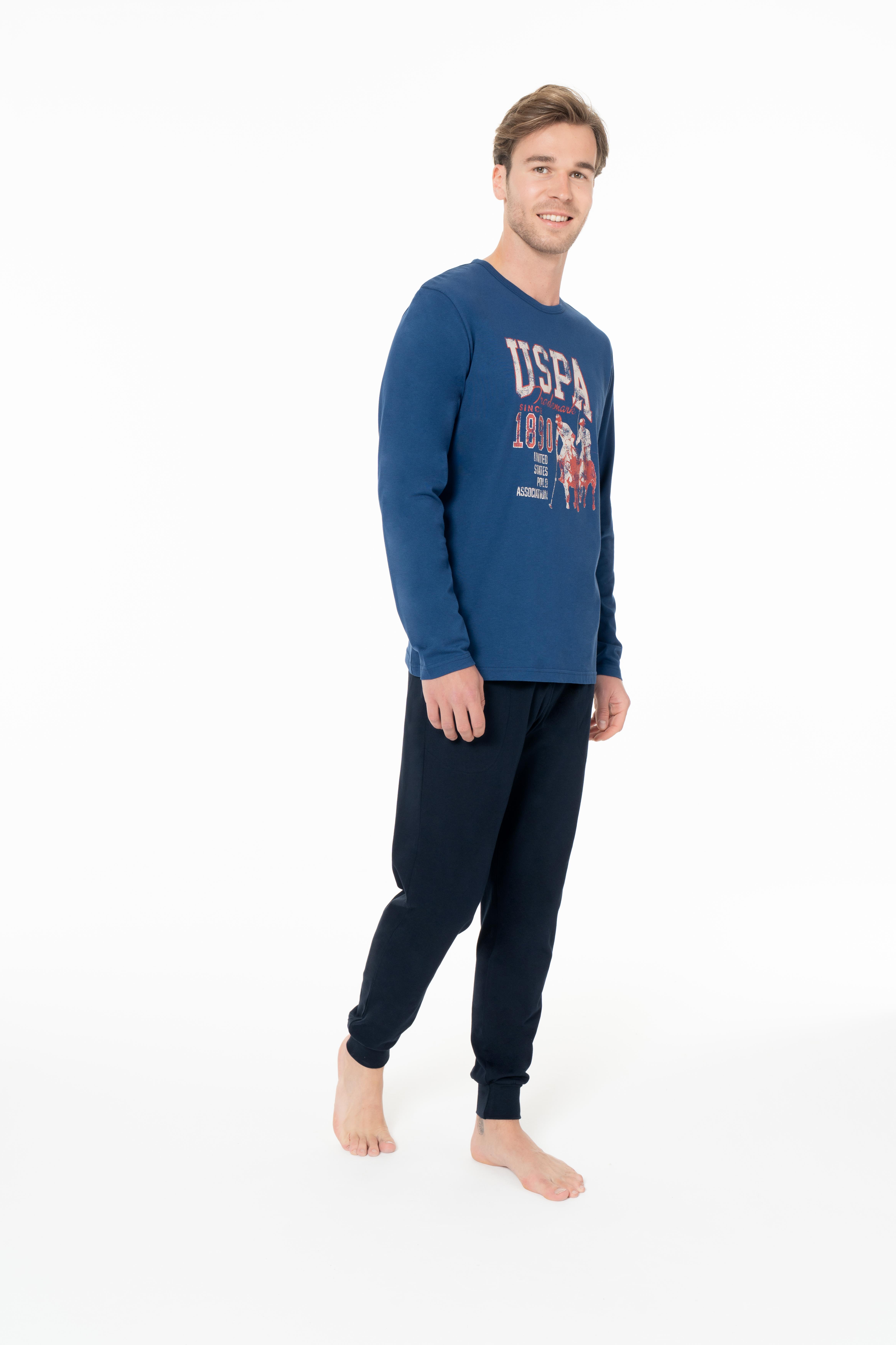 U.S. Polo Assn. Erkek İndigo Pijama Takım  - US.01.18955.26K 182