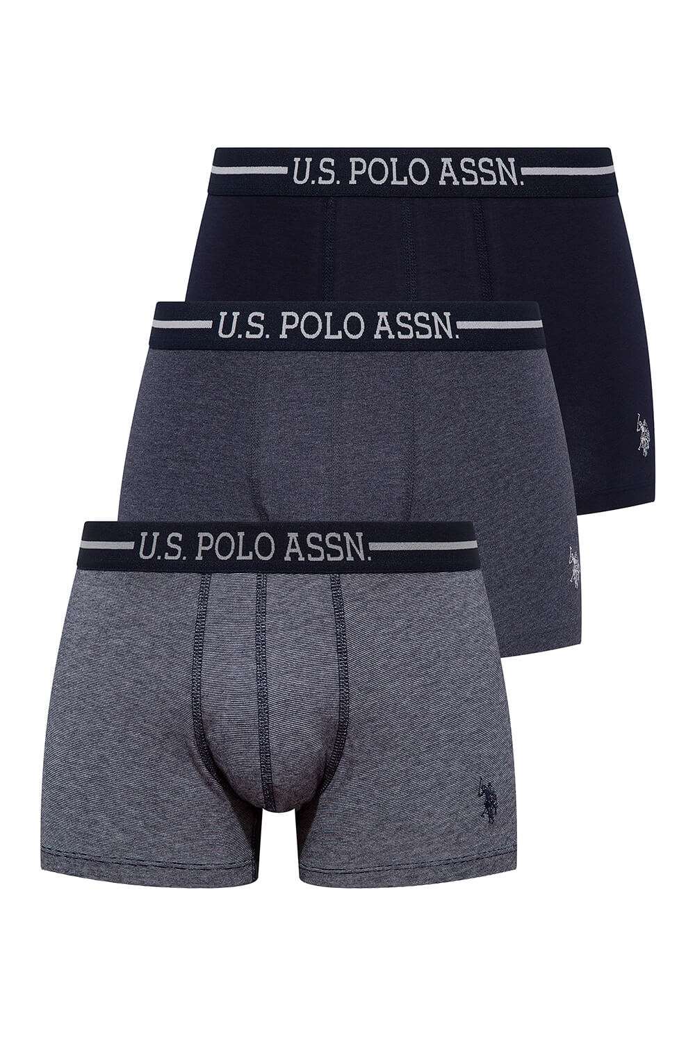 U.S. Polo Assn. Erkek Lacivert - Lacivert Melanj  3 Lü Boxer