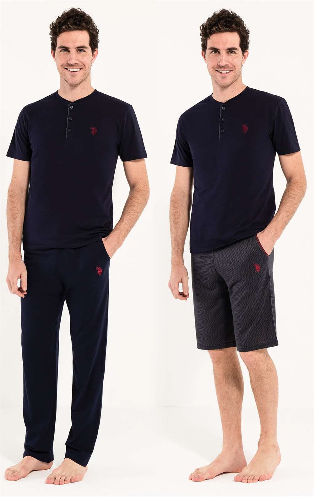 U.S. Polo Assn. Erkek Lacivert 3 lü Pijama Takım - US.01.12005 240