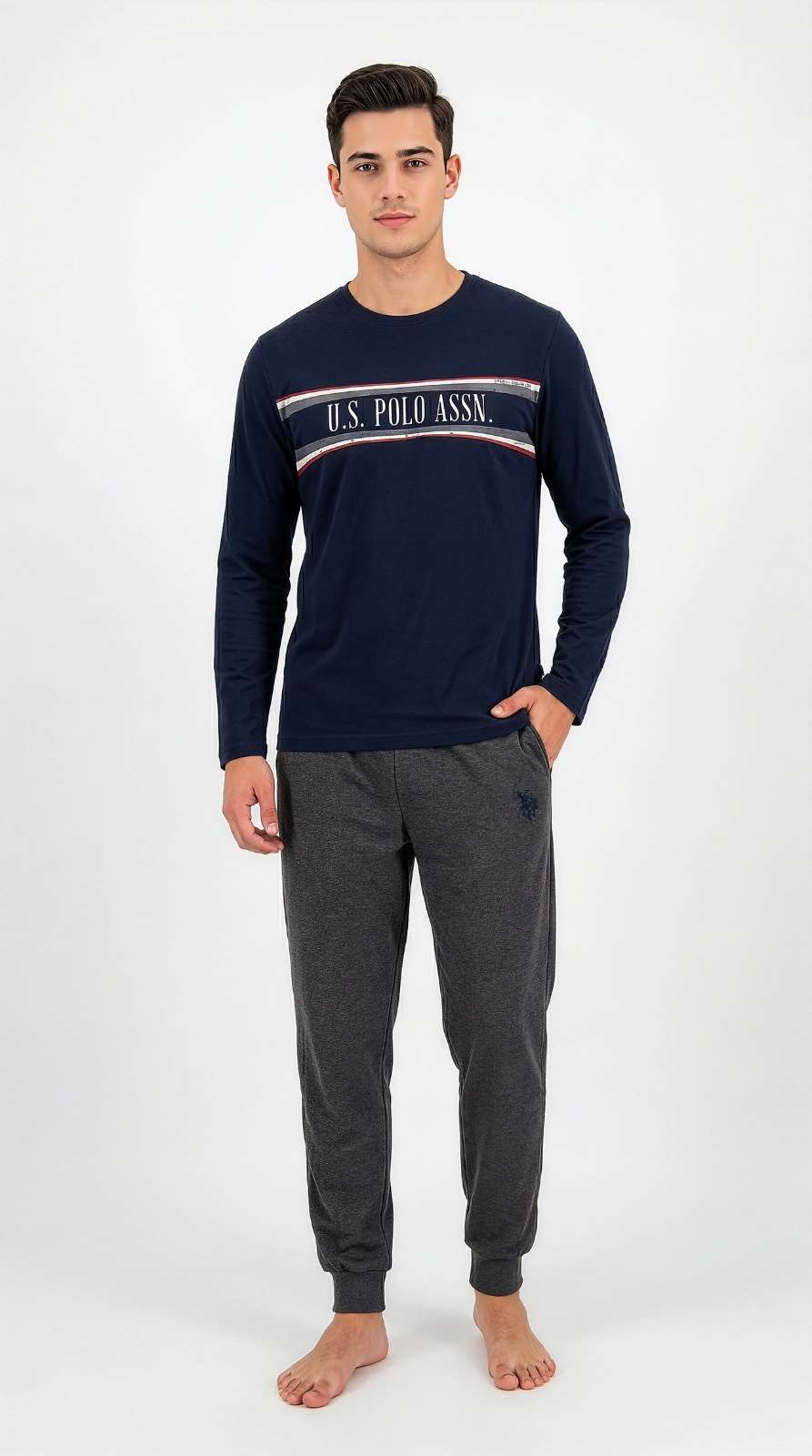 U.S. Polo Assn. Erkek Lacivert Pijama Takım  - US.01.19089.26K 240