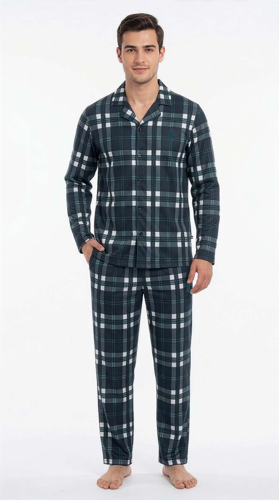 U.S. Polo Assn. Erkek Lacivert Pijama Takım  - US.01.19111.26K 240