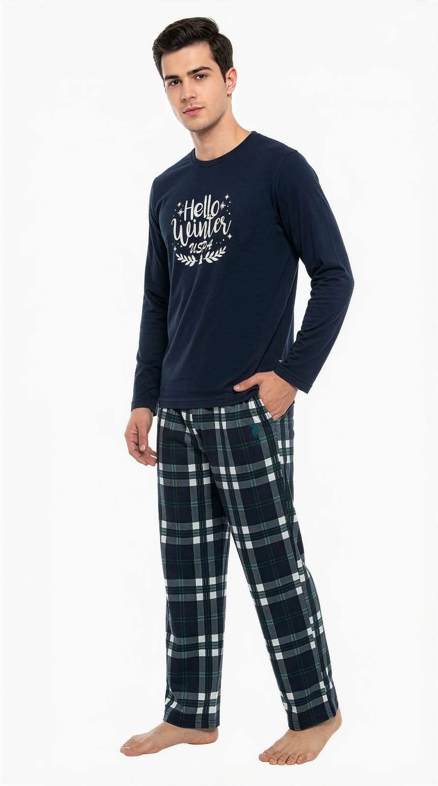 U.S. Polo Assn. Erkek Lacivert Pijama Takım  - US.01.19110.26K 240