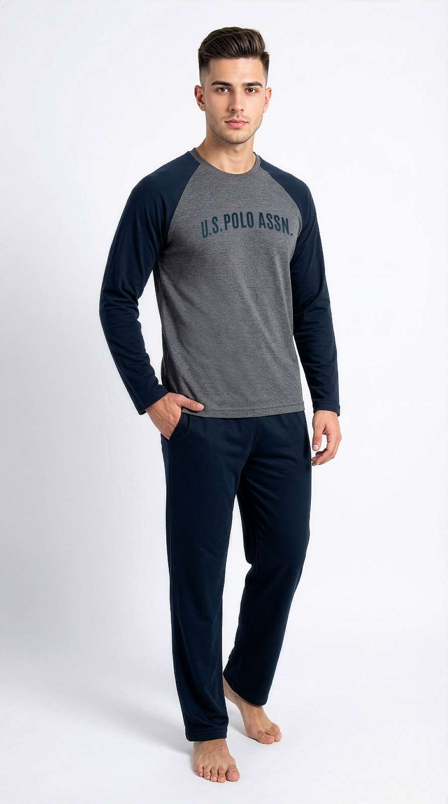 U.S. Polo Assn. Erkek Lacivert Pijama Takım  - US.01.19090.26K 240