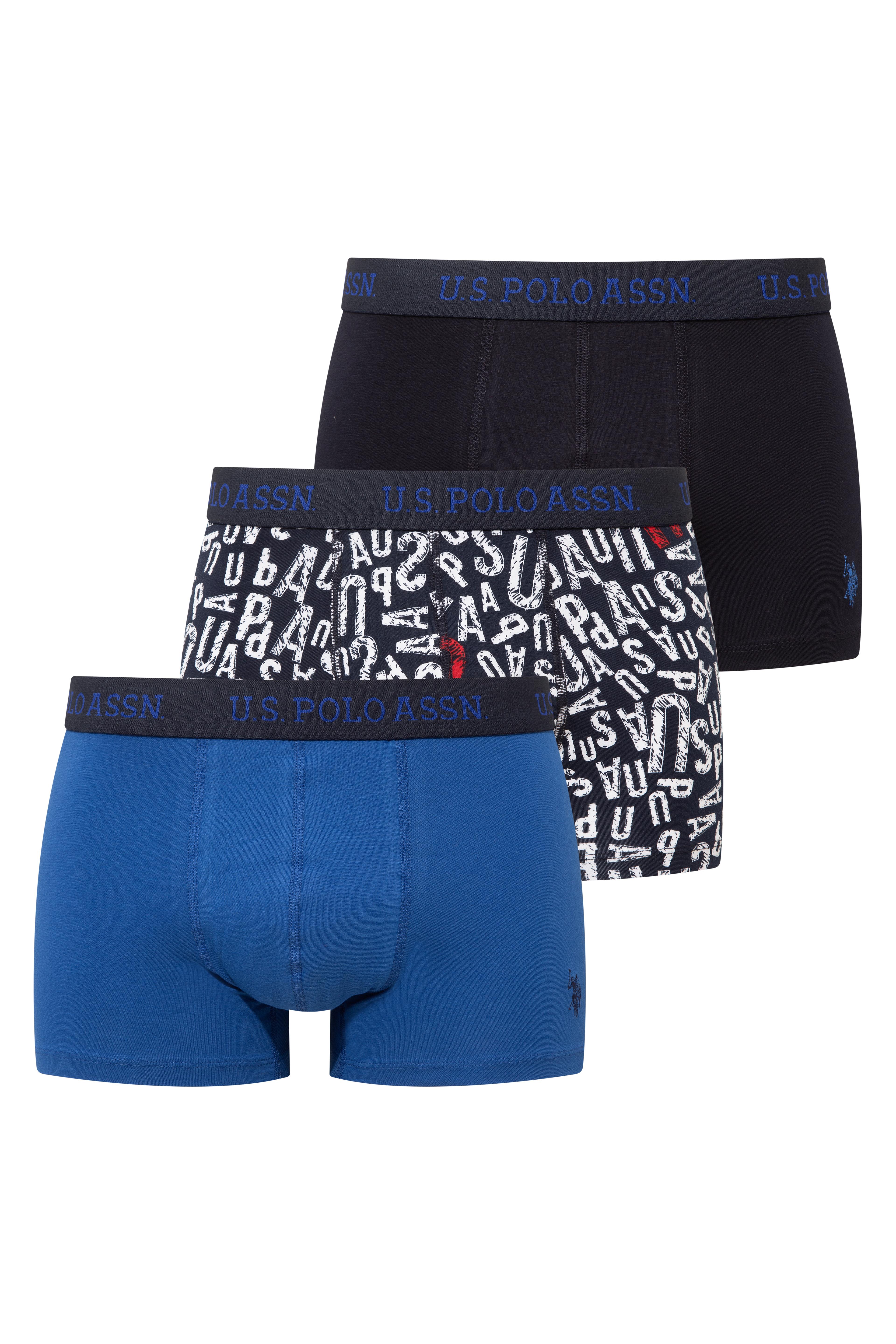 U.S. Polo Assn. Erkek Sax - Baskılı - Lacivert 3 lü Boxer  - US.01.80497