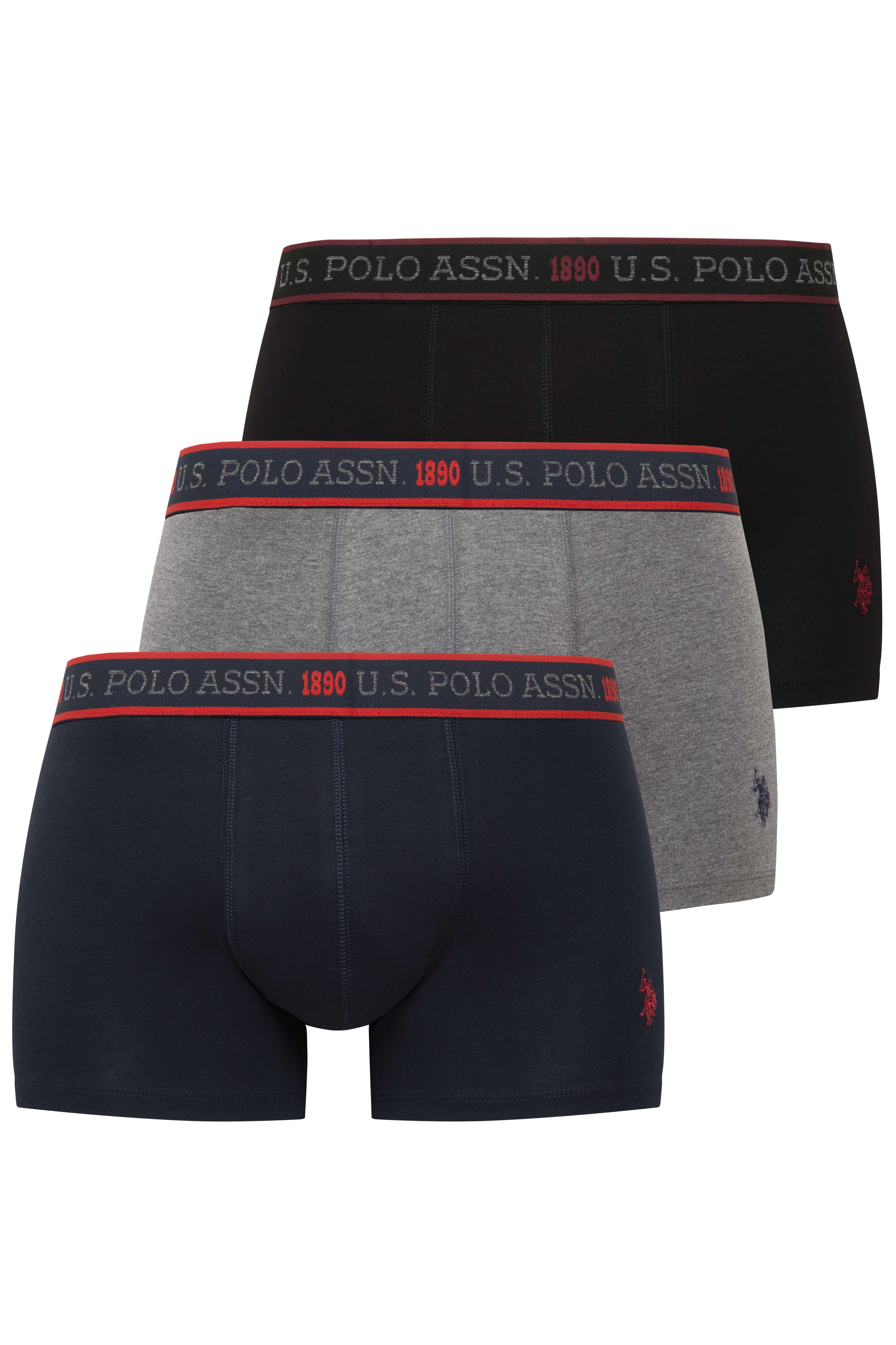 U.S. Polo Assn. Erkek Siyah - Antrasit Melanj - Lacivert 3 lü Boxer  - US.01.80656-B.INT 508