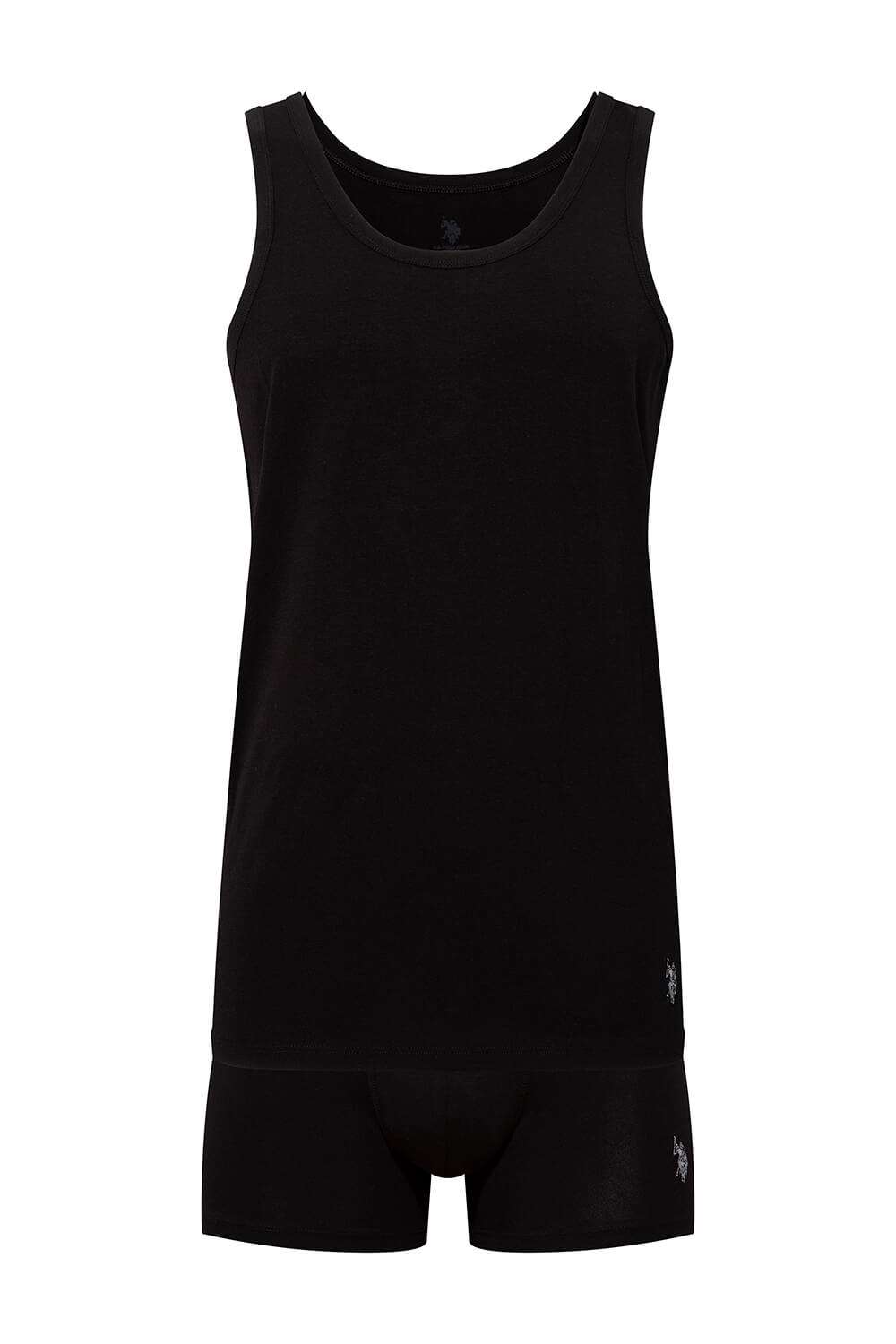 U.S. Polo Assn. Erkek Siyah Atlet Şort Set - US.E1.80088 140