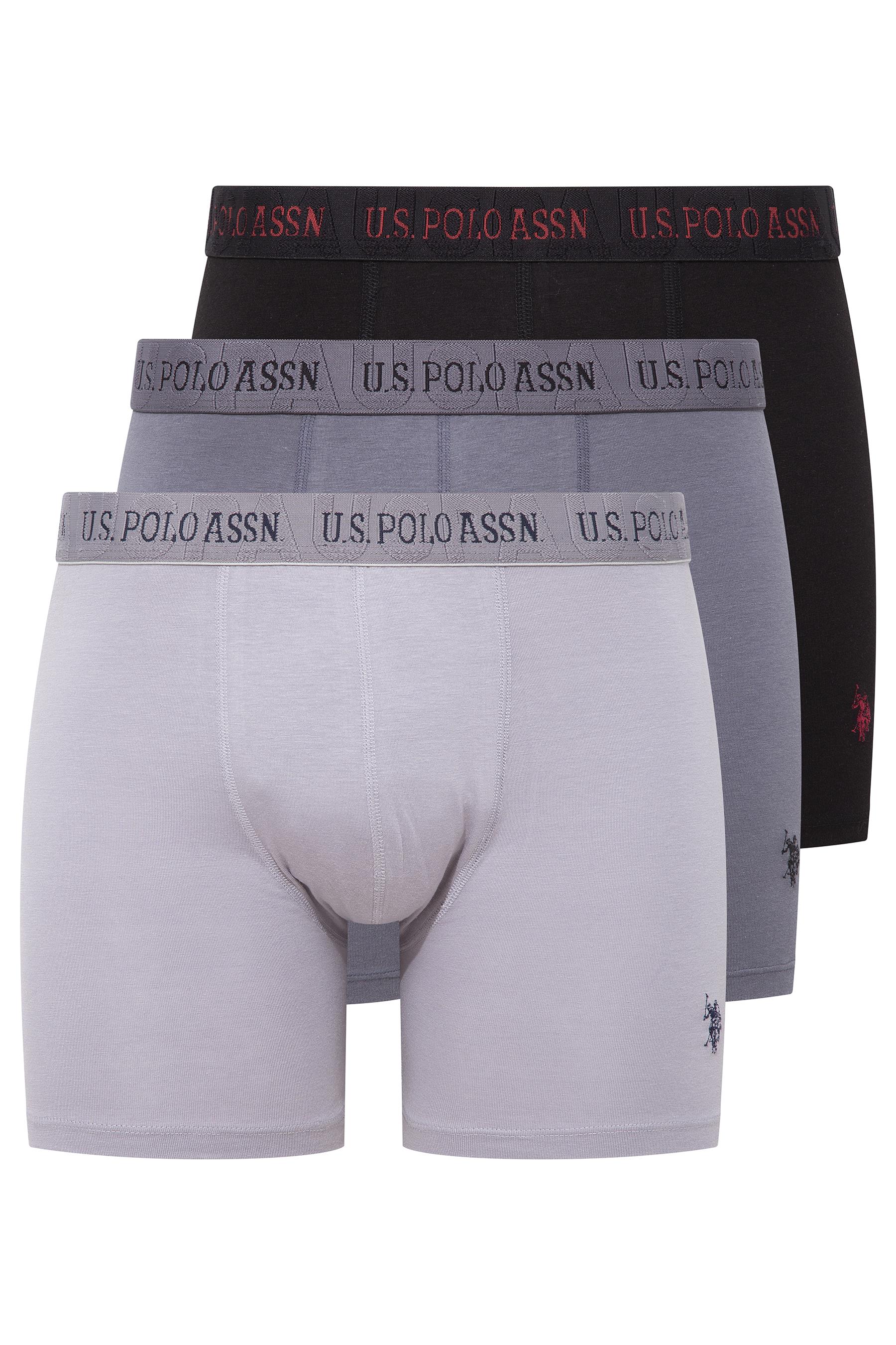 U.S. POLO ASSN. Erkek Siyah-Gri-Antrasit 3 lü Boxer  - US.01.80517 559