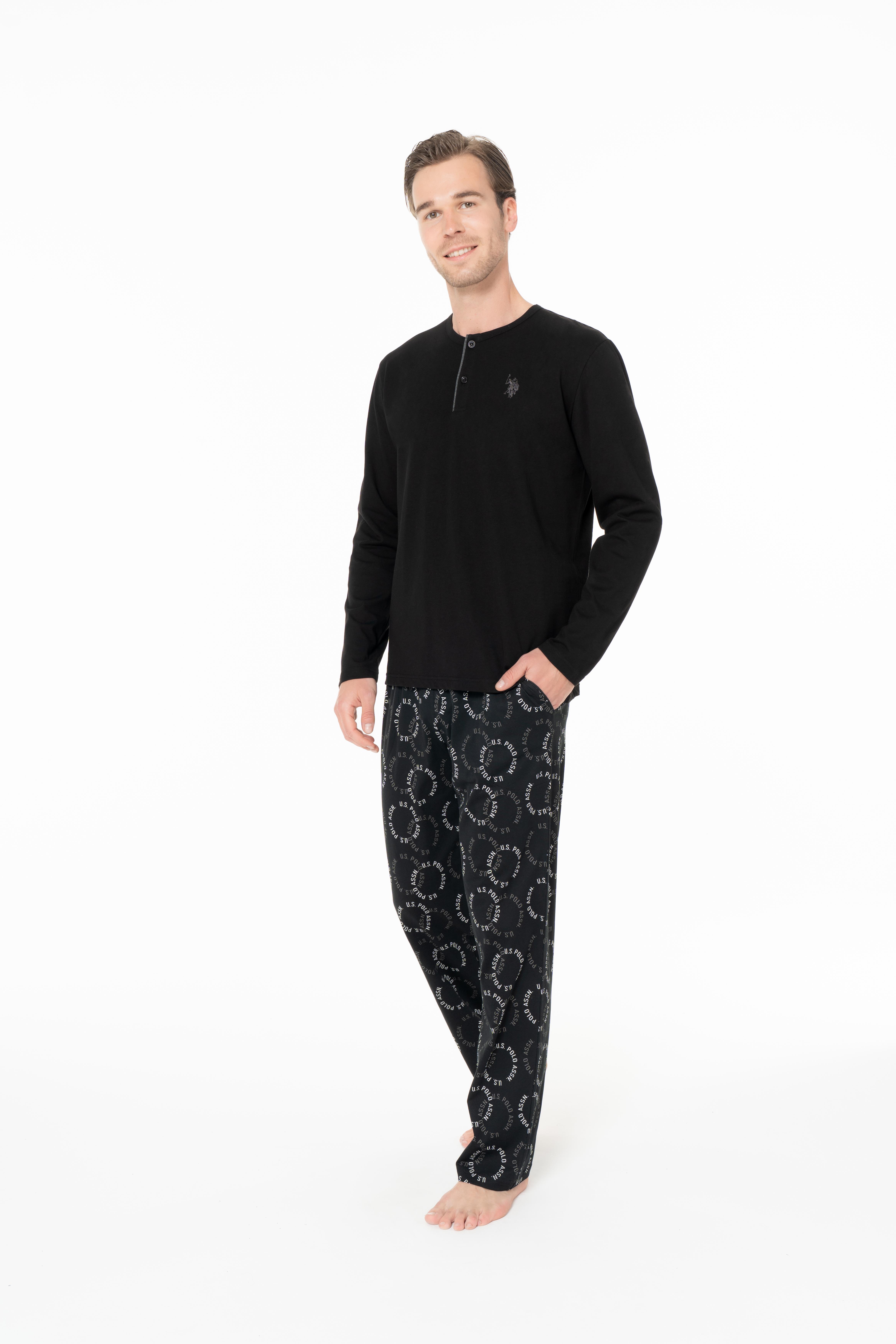 U.S. Polo Assn. Erkek Siyah Pijama Takım  - US.01.18971.26K 140