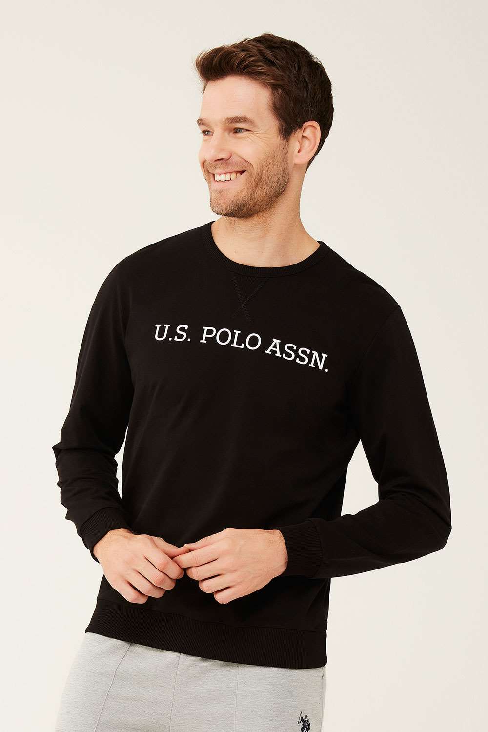 U.S. Polo Assn. Erkek Siyah Yuvarlak Yaka Ev Giyim | Modcollection.com.tr