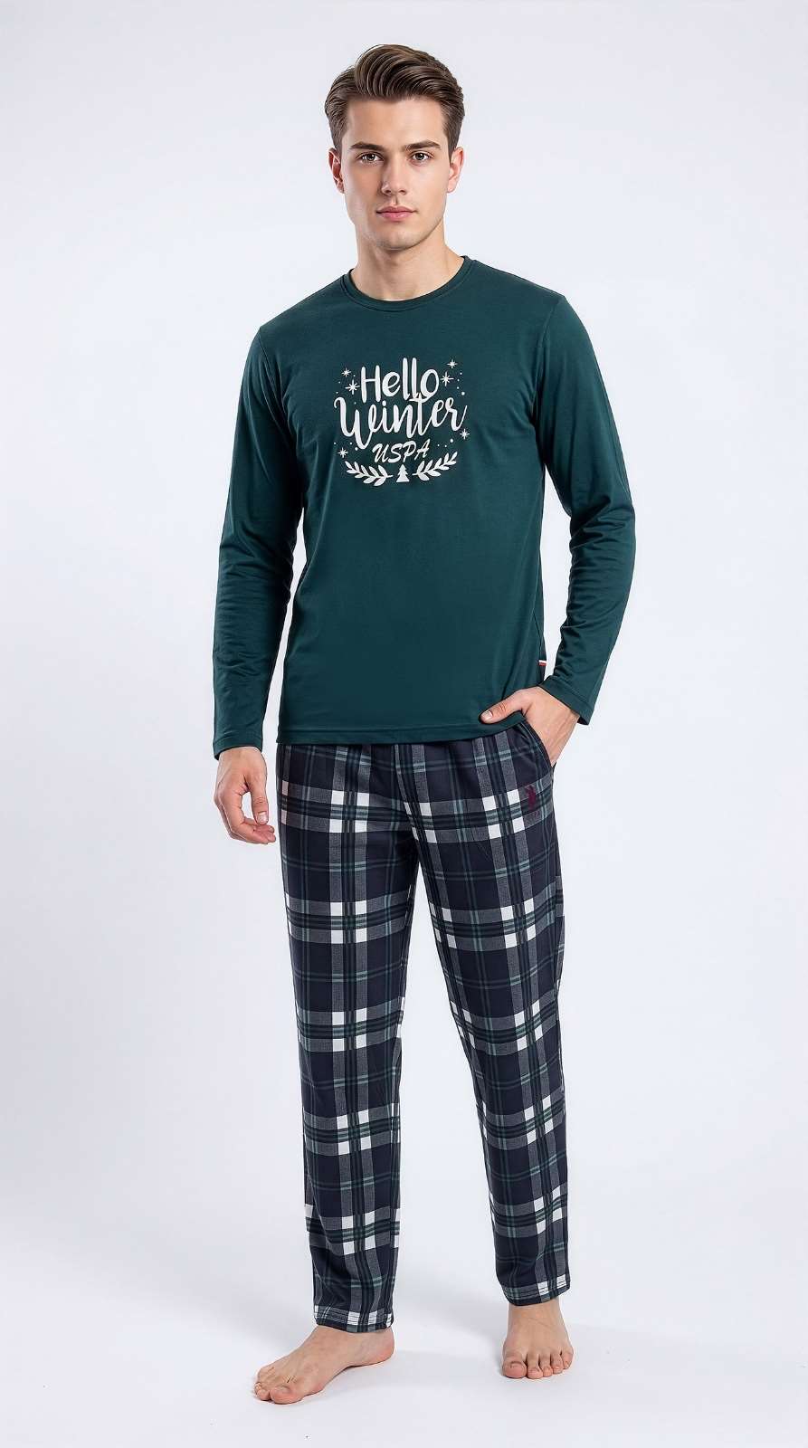 U.S. Polo Assn. Erkek Yeşil Pijama Takım  - US.01.19110.26K 200