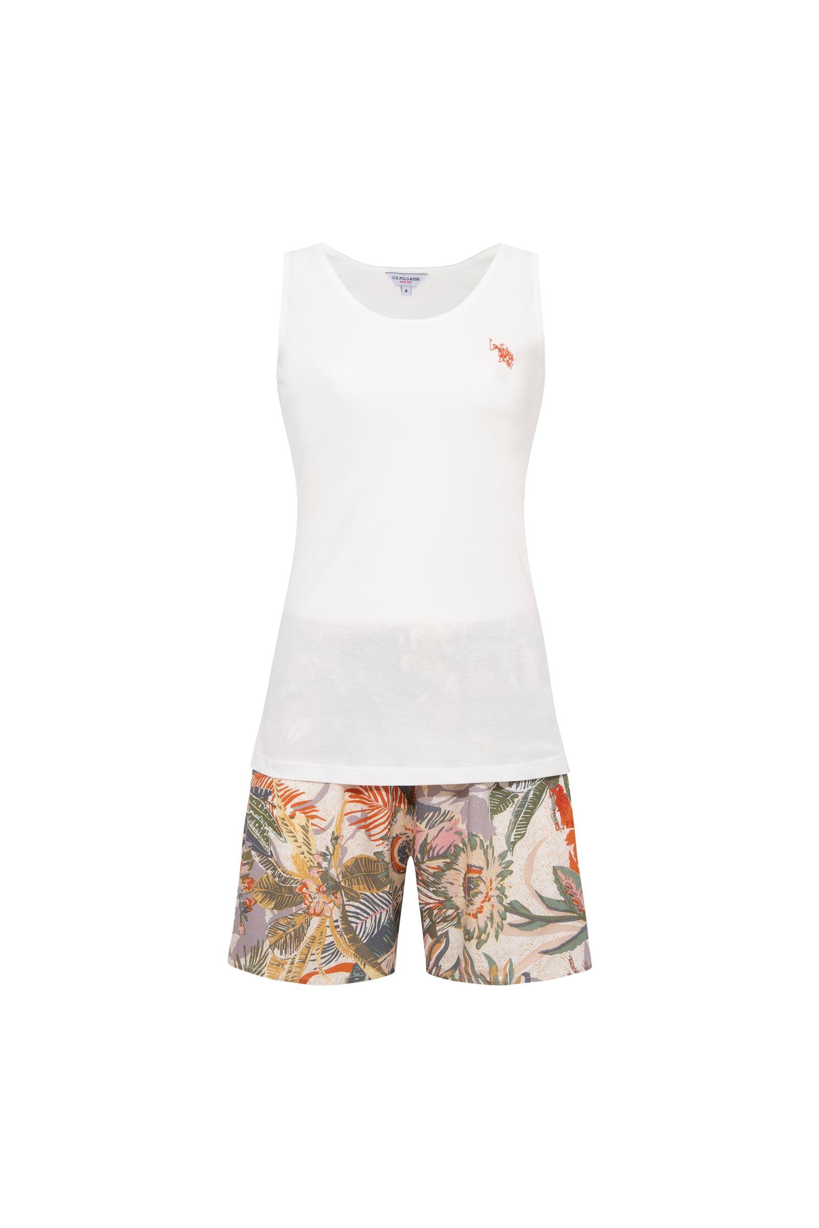 U.S. Polo Assn.  Kadın 201 EKRU Şort Takım  - US.01.20115.INT 201