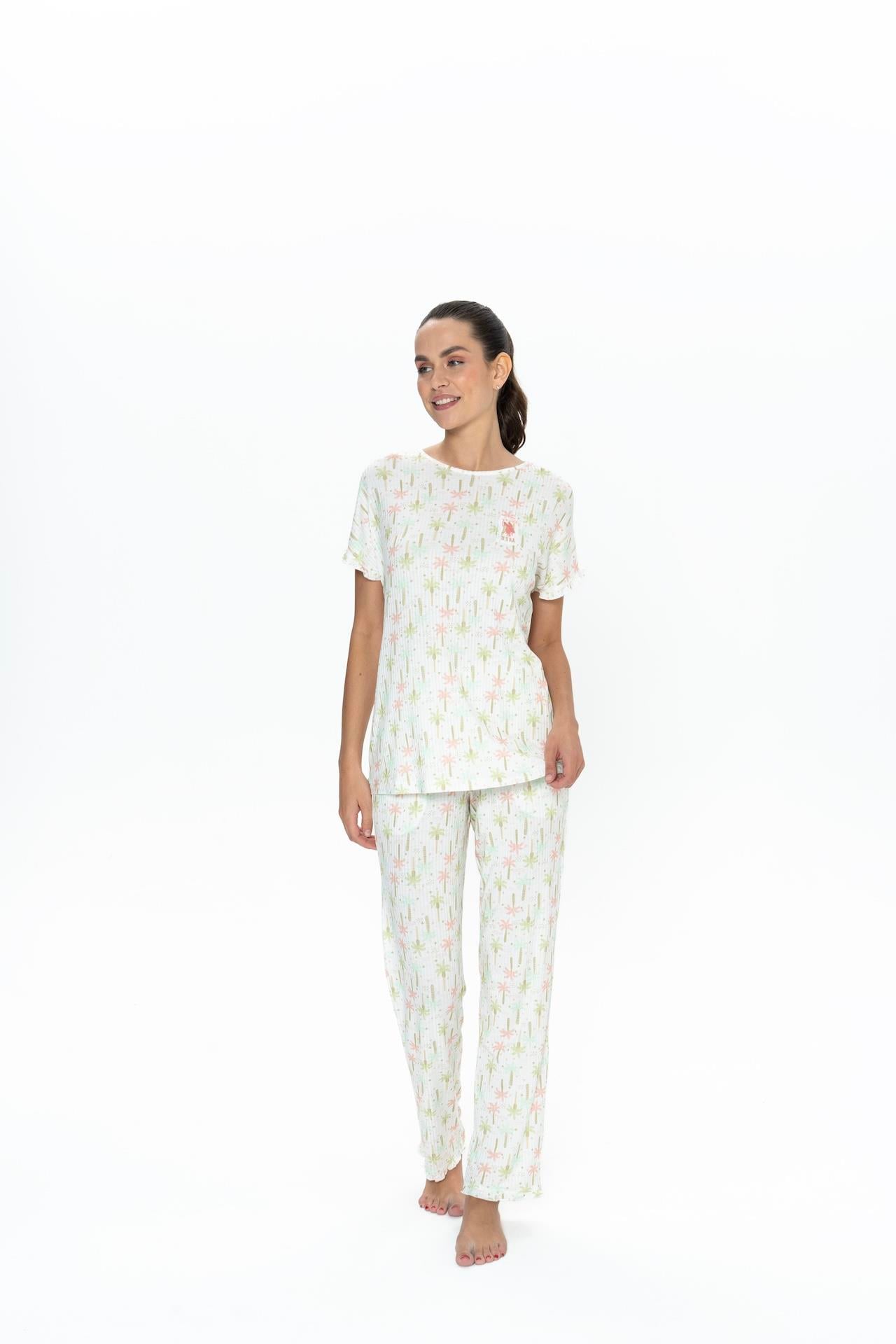 U.S. Polo Assn. Kadın Ekru Pijama Takım  - US.01.20082.25Y 102