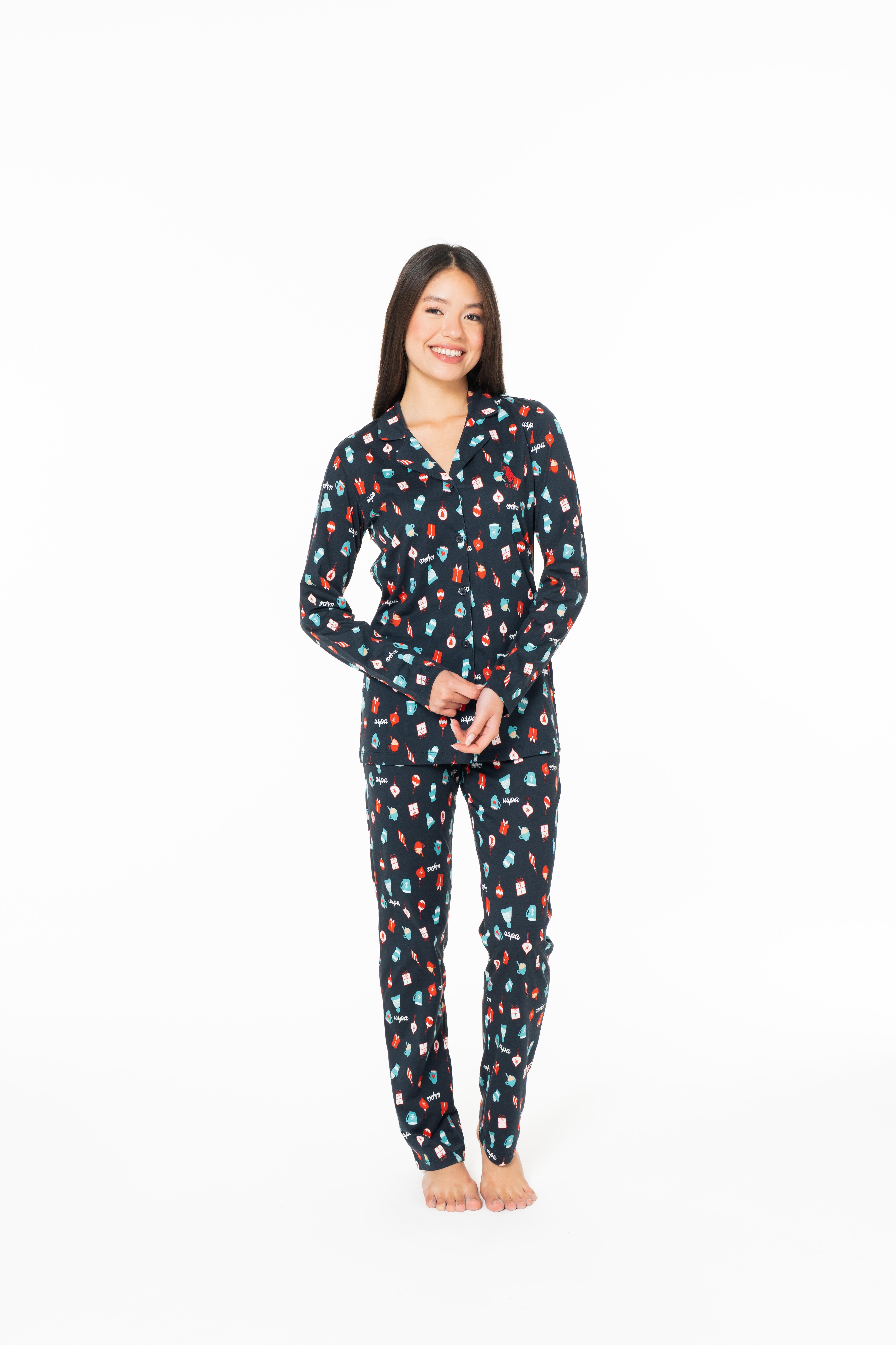 U.S. Polo Assn. Kadın Lacivert Pijama Takım  - US.01.20166.26K 240
