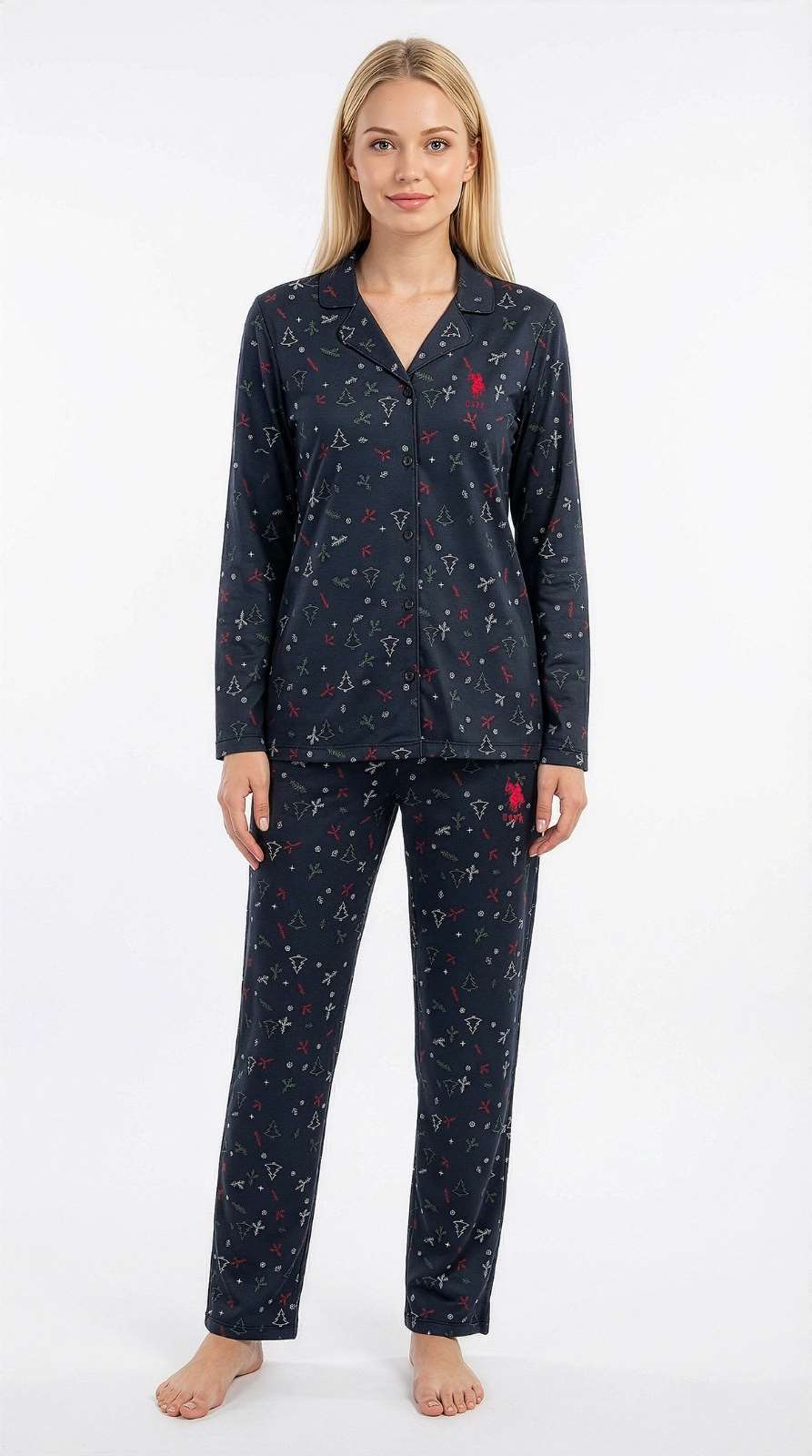 U.S. Polo Assn. Kadın Lacivert Pijama Takım  - US.01.20344.26K 240
