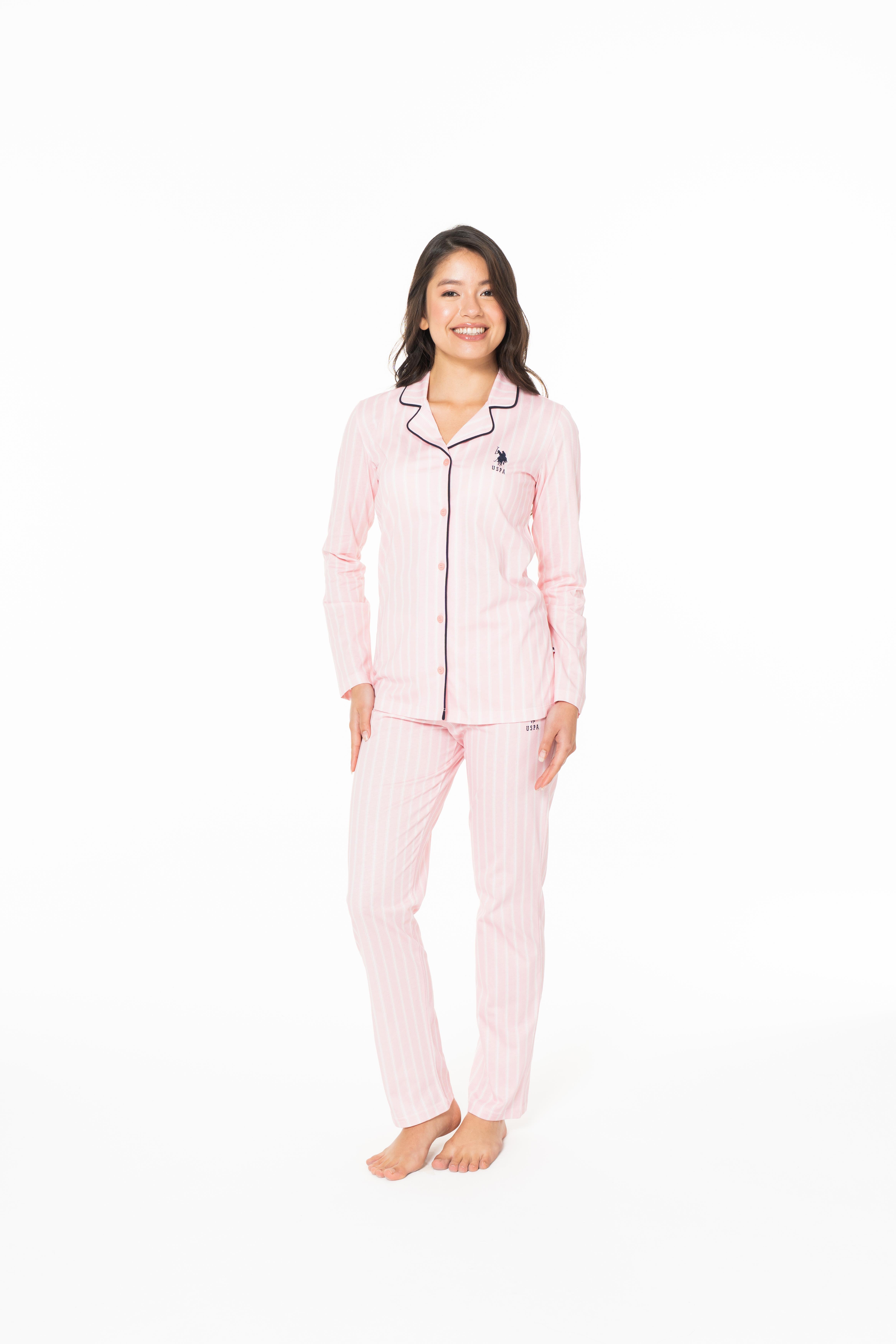 U.S. Polo Assn. Kadın Pembe Pijama Takım  - US.01.20138.26K 300