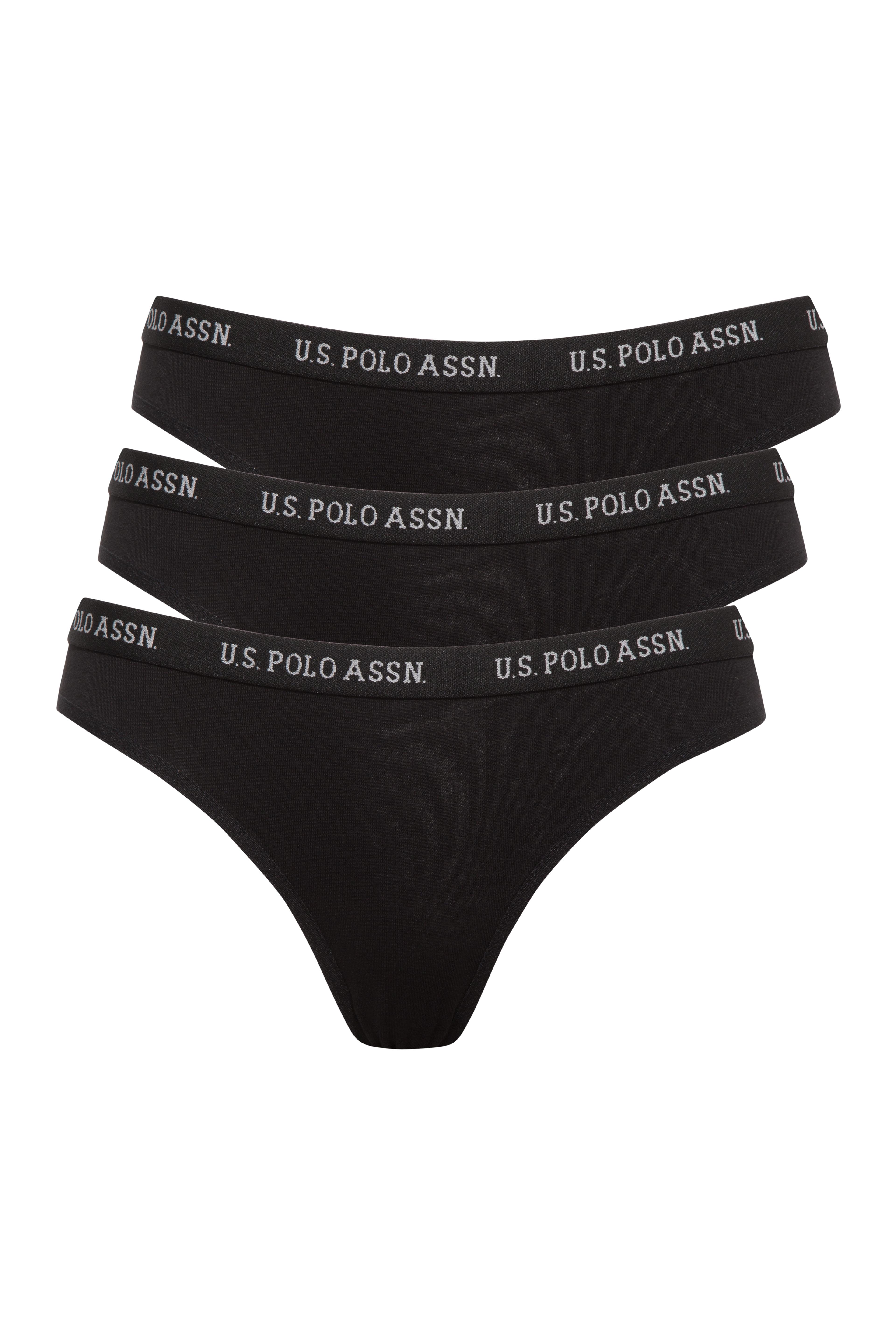 U.S. Polo Assn. Kadın Siyah - Siyah - Siyah  3 lü Slip  - US.01.66119 140